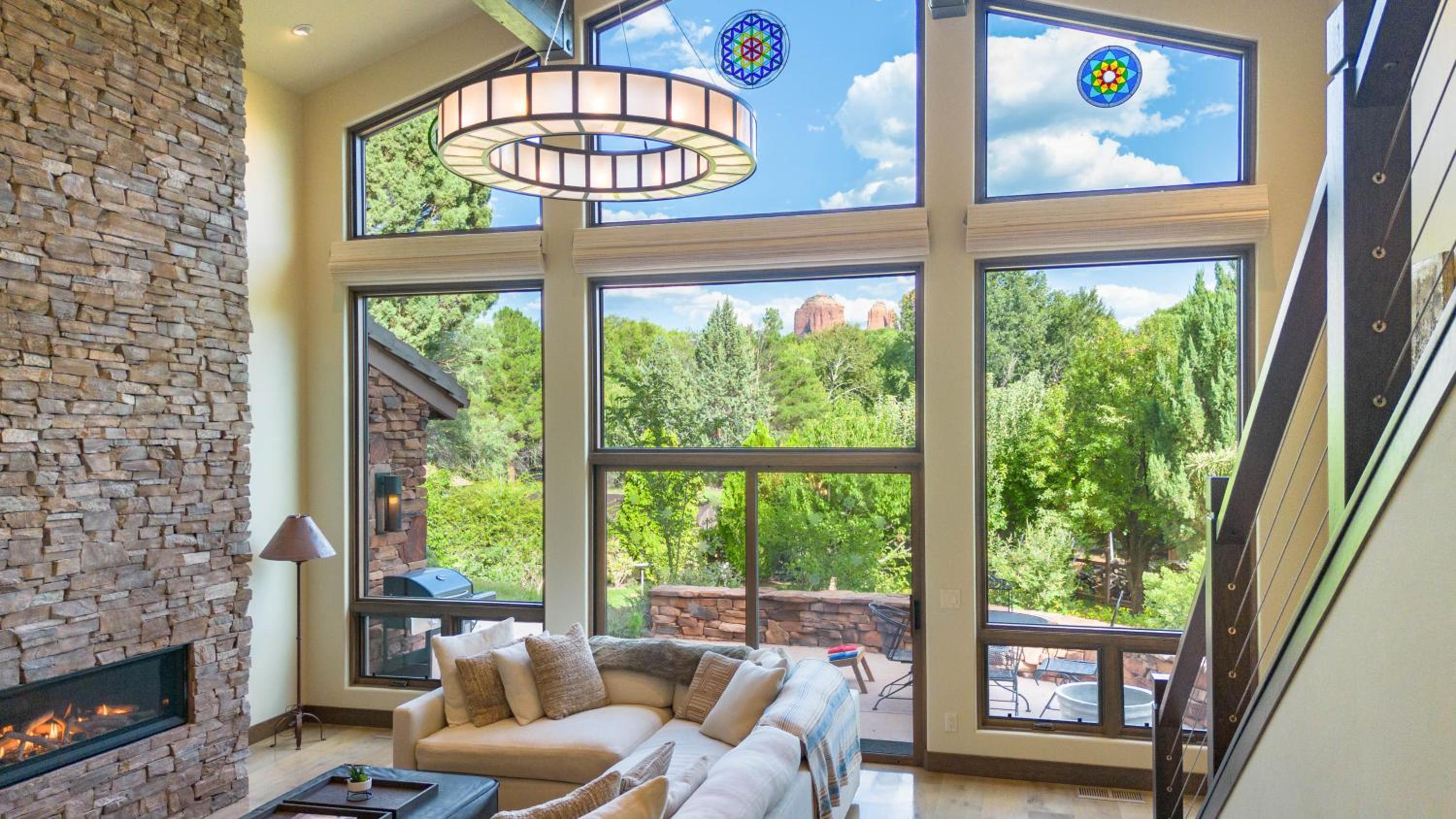 Beautiful Upscale Home with Views of Cathedral Rock, a Stream, Lush Fruit Trees view 2