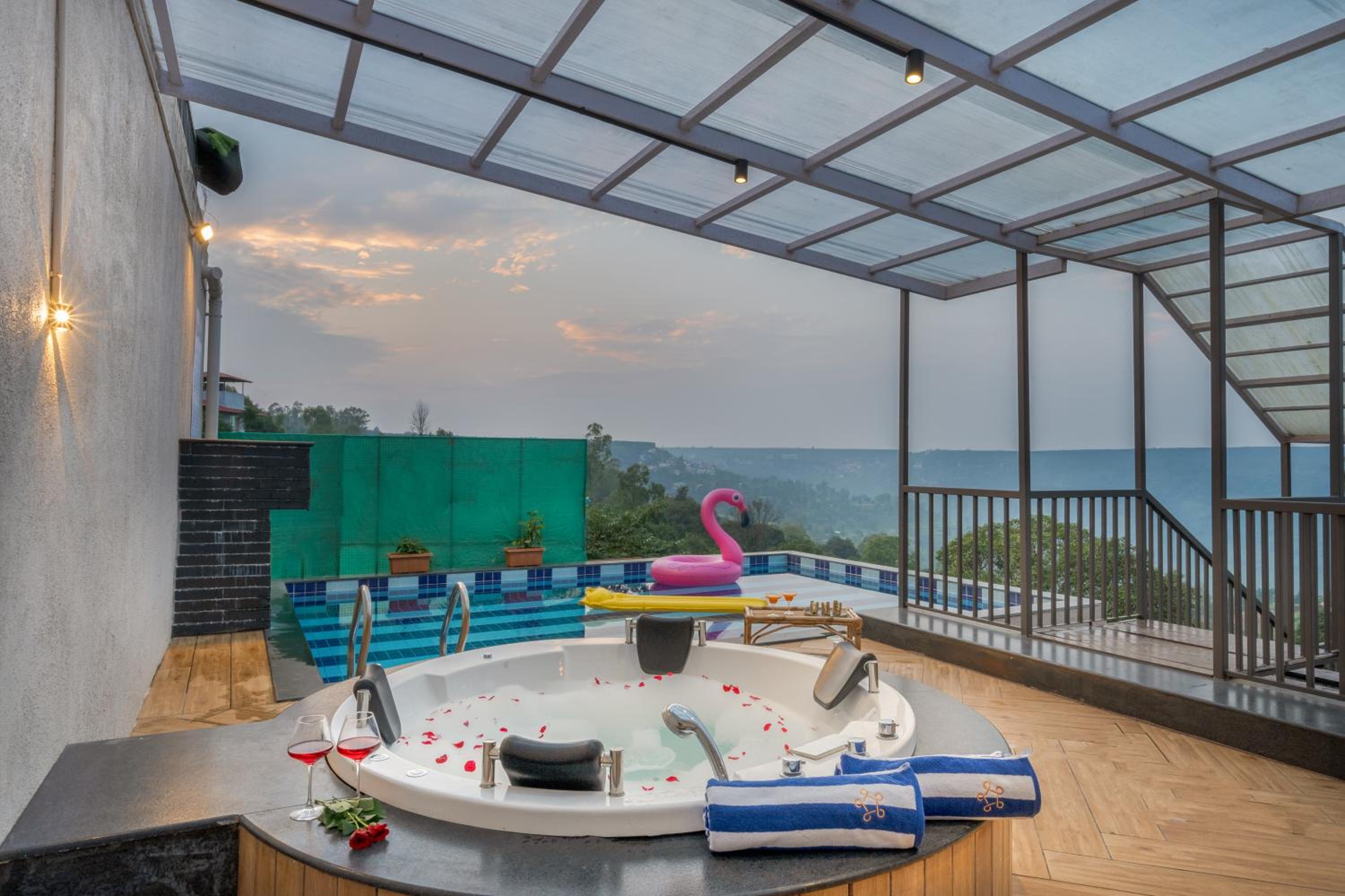 SaffronStays Skyfall - 4BR boho-chic villa with pool, jacuzzi, game room & stunning hill views near Table Land, Panchgani