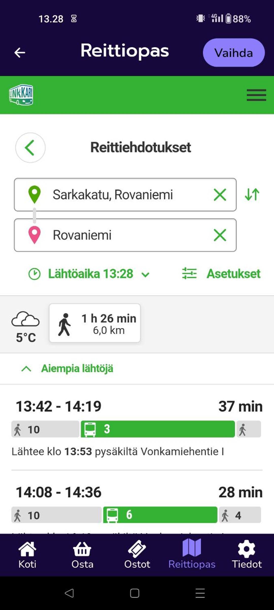 Apartment with sauna