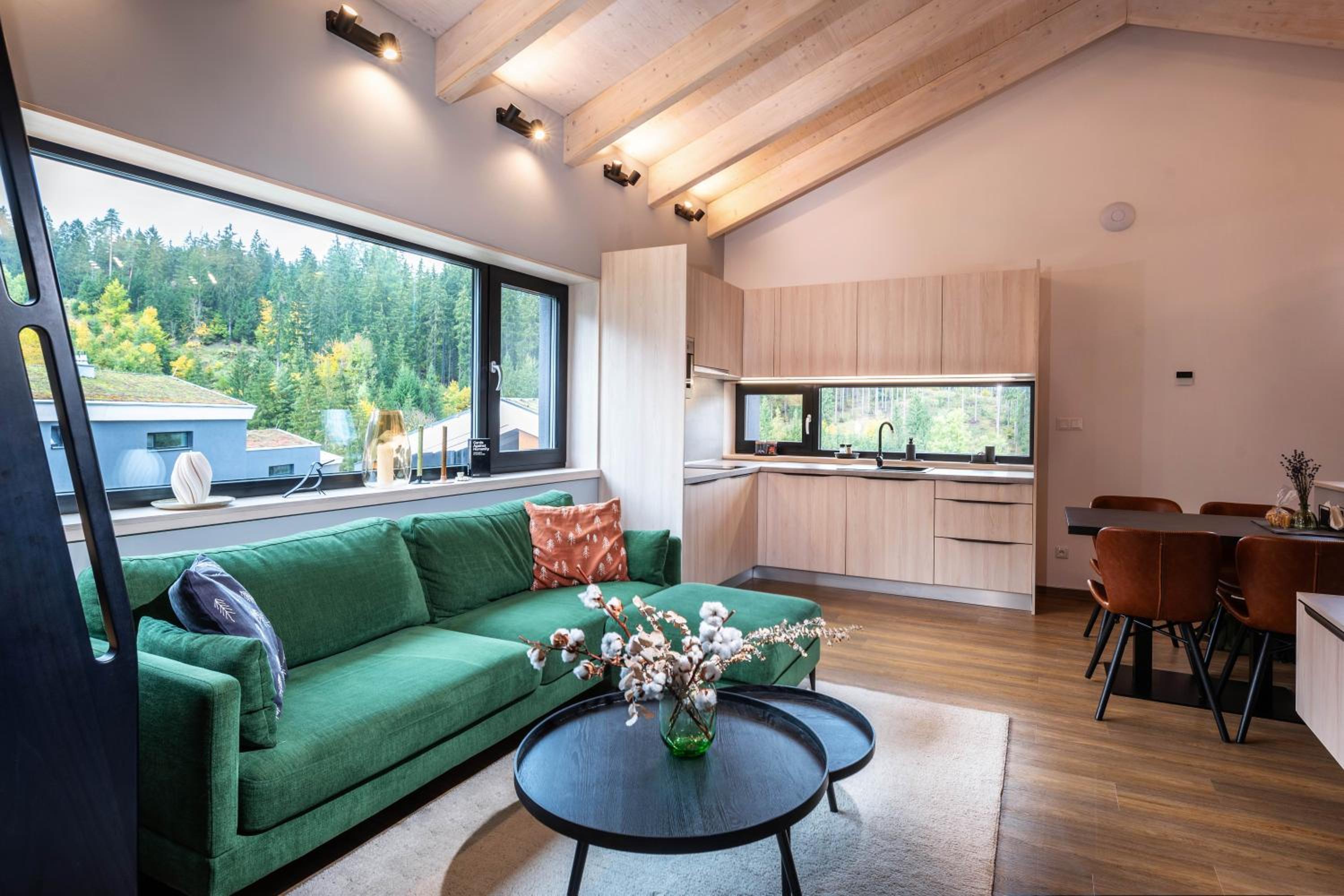 Eliška Apartment - Modern Family Loft Apartment direct on ski slope and forest