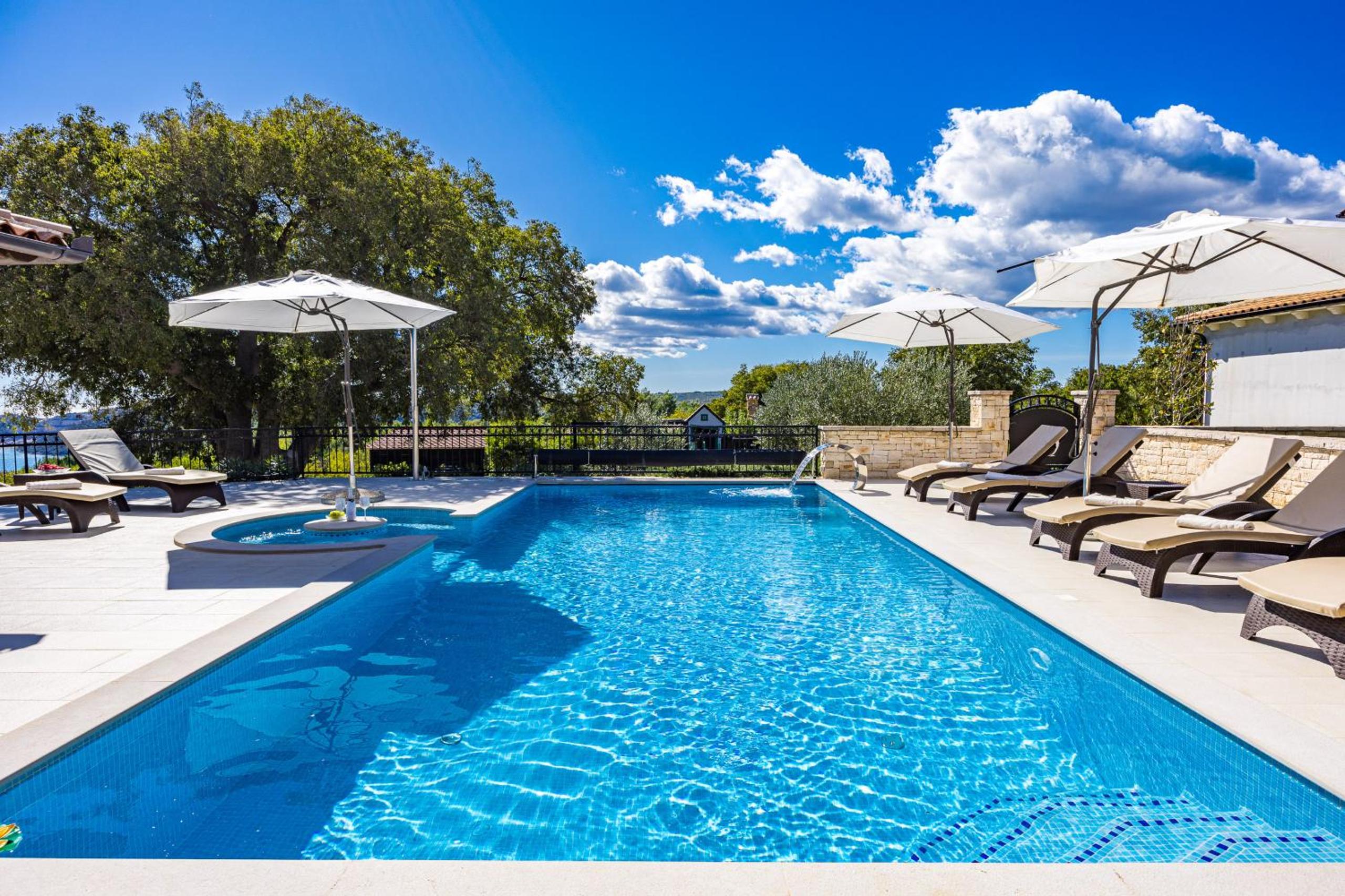 Villa Vlacich for 8 people near Labin - Rabac with heated pool, sea view & kids playground - only 2 km from the beach view 3