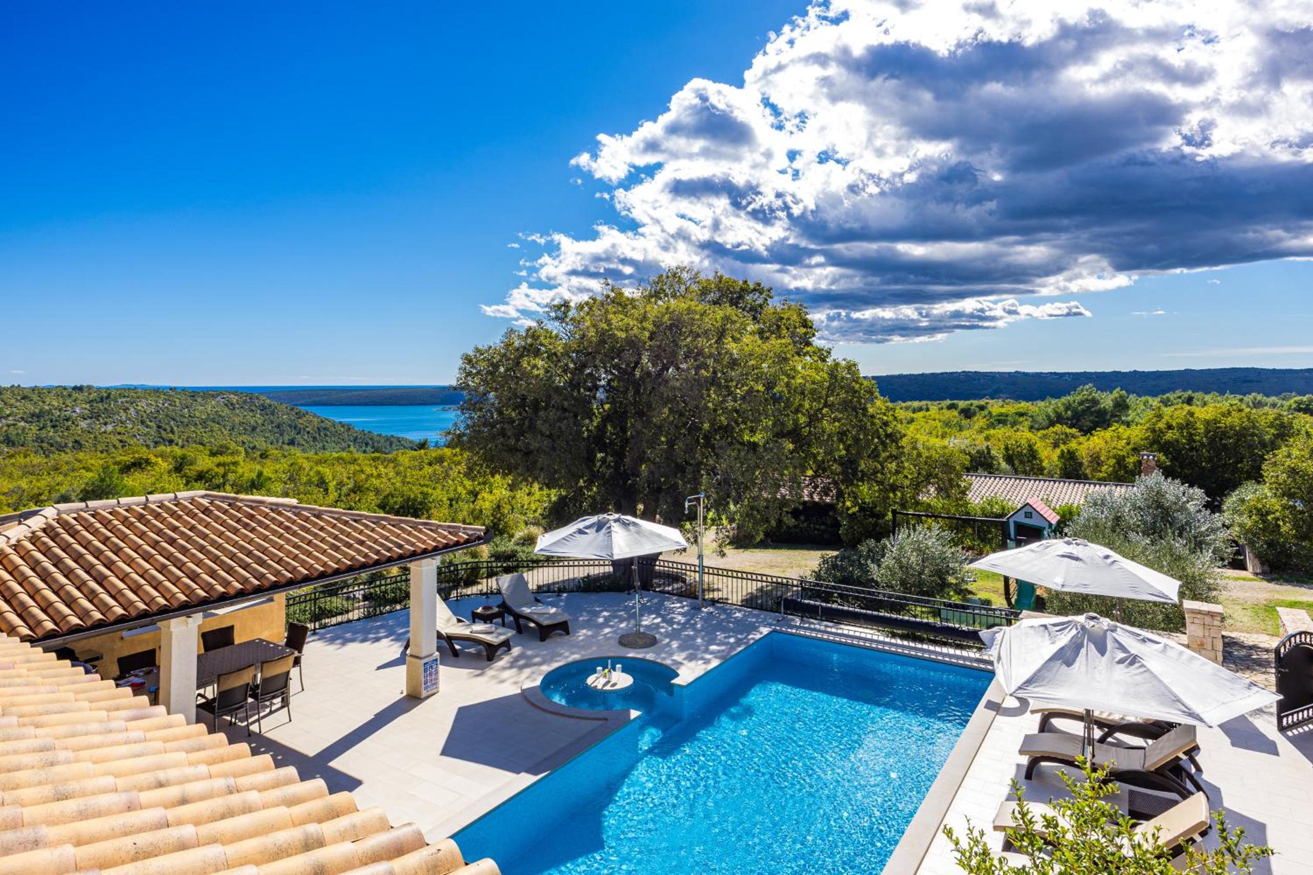 Villa Vlacich for 8 people near Labin - Rabac with heated pool, sea view & kids playground - only 2 km from the beach view 5