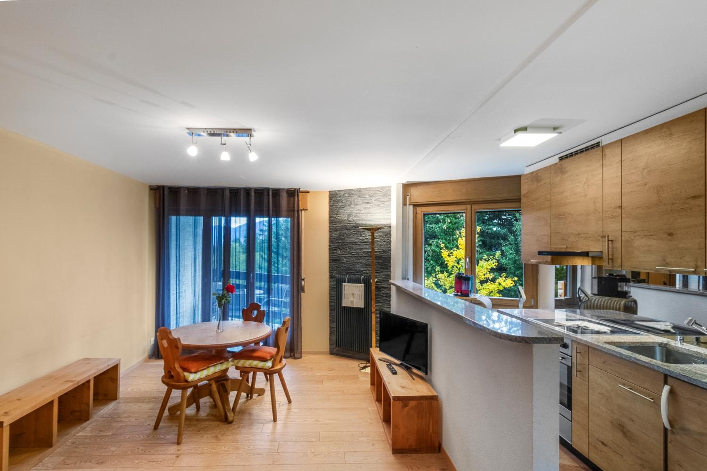 Chaleureux studio avec vue sur les montagnes