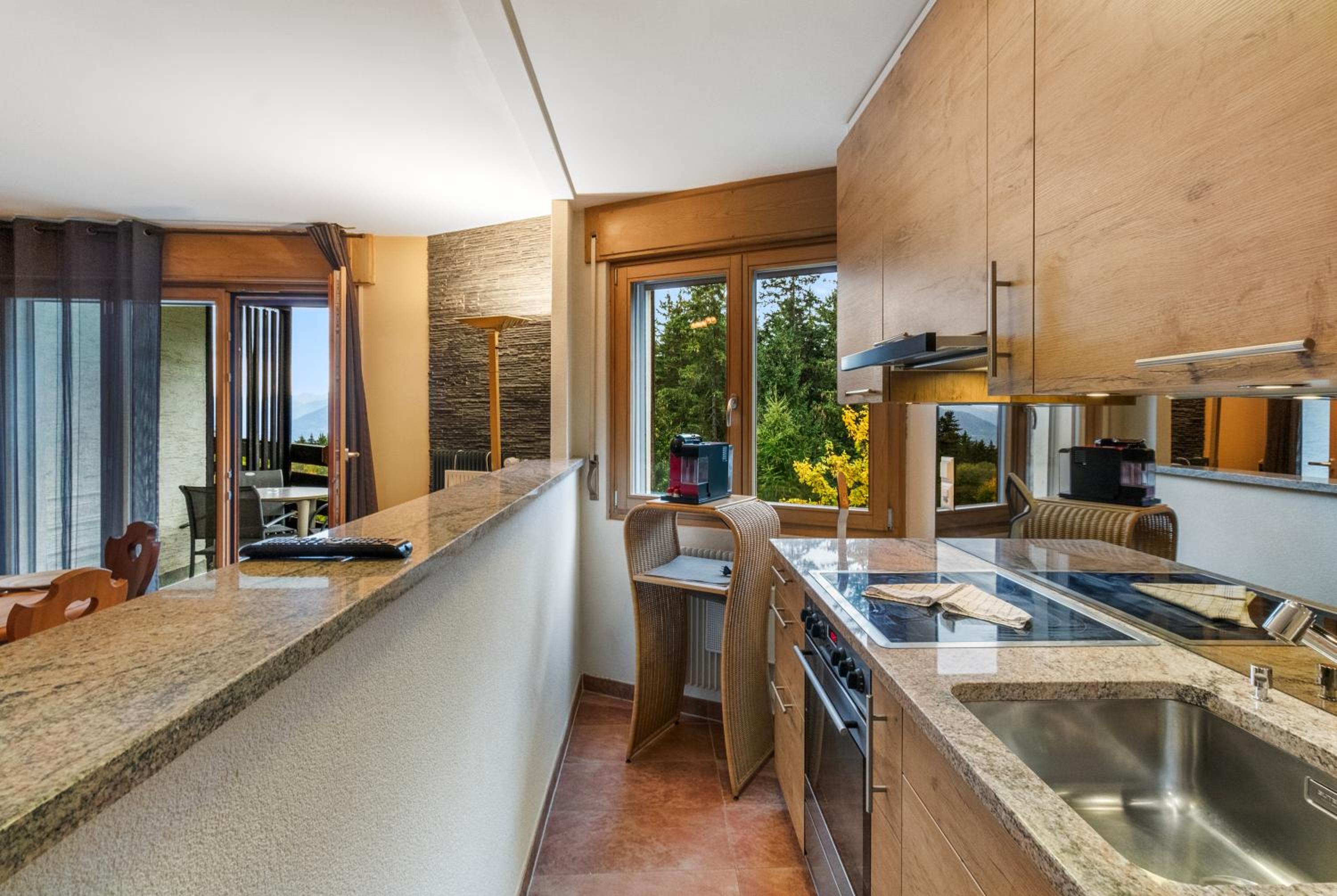 Chaleureux studio avec vue sur les montagnes