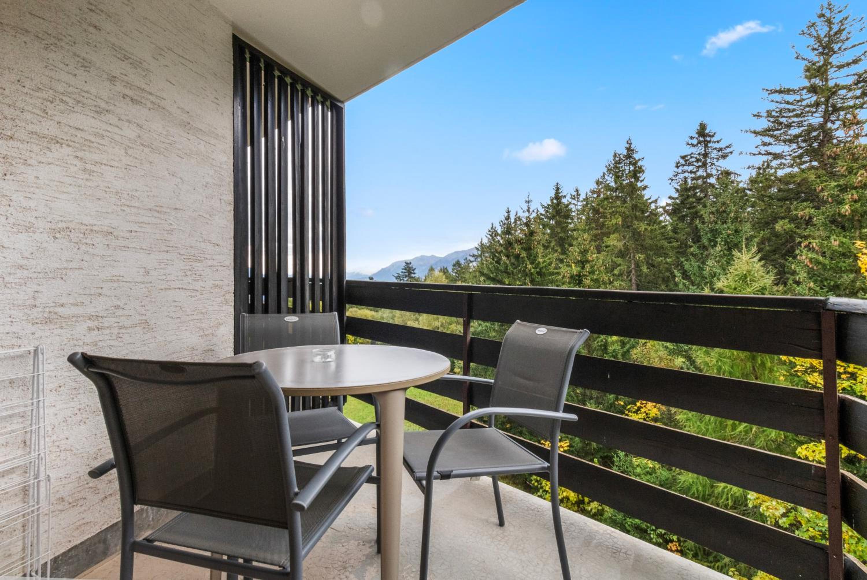 Chaleureux studio avec vue sur les montagnes