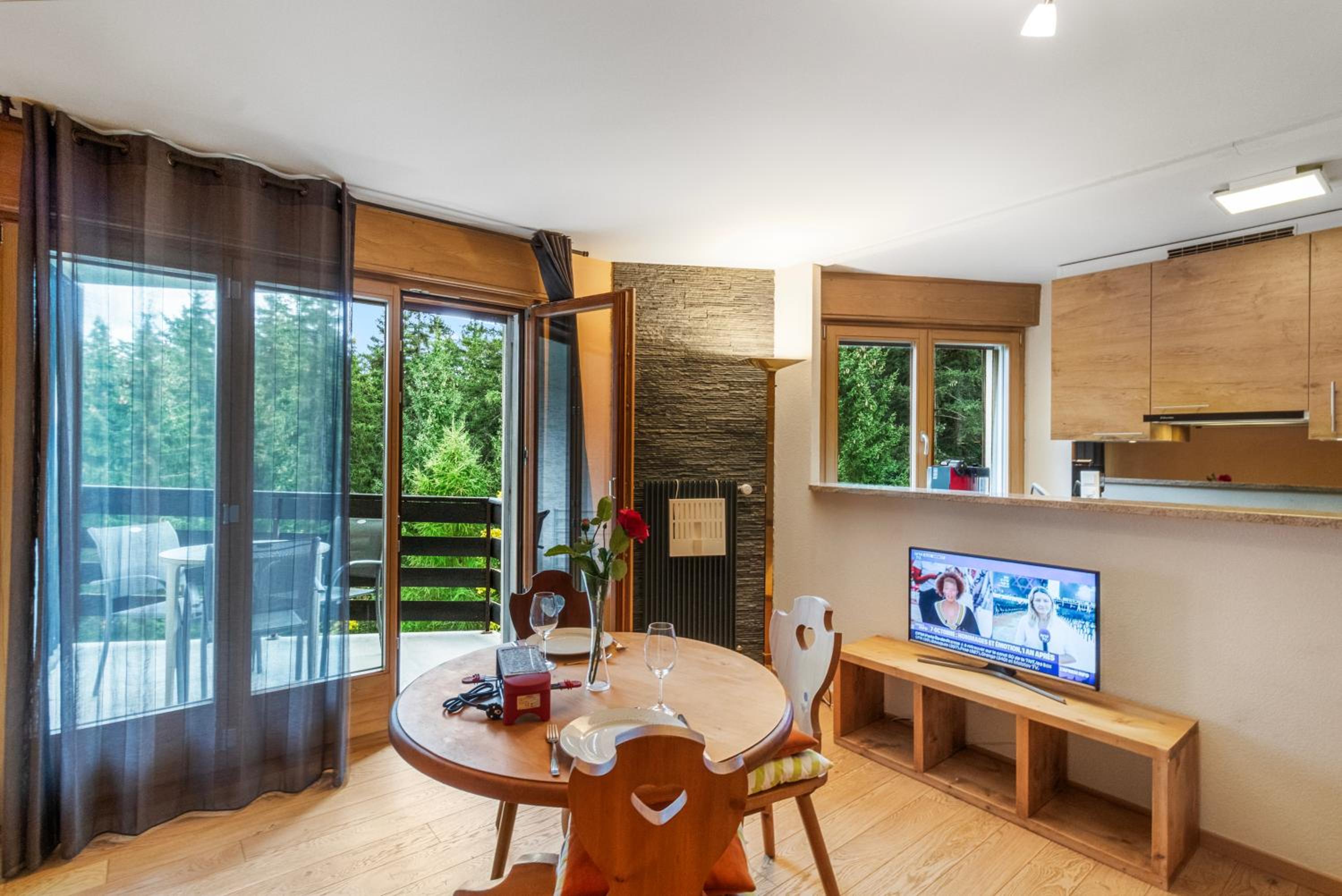 Chaleureux studio avec vue sur les montagnes