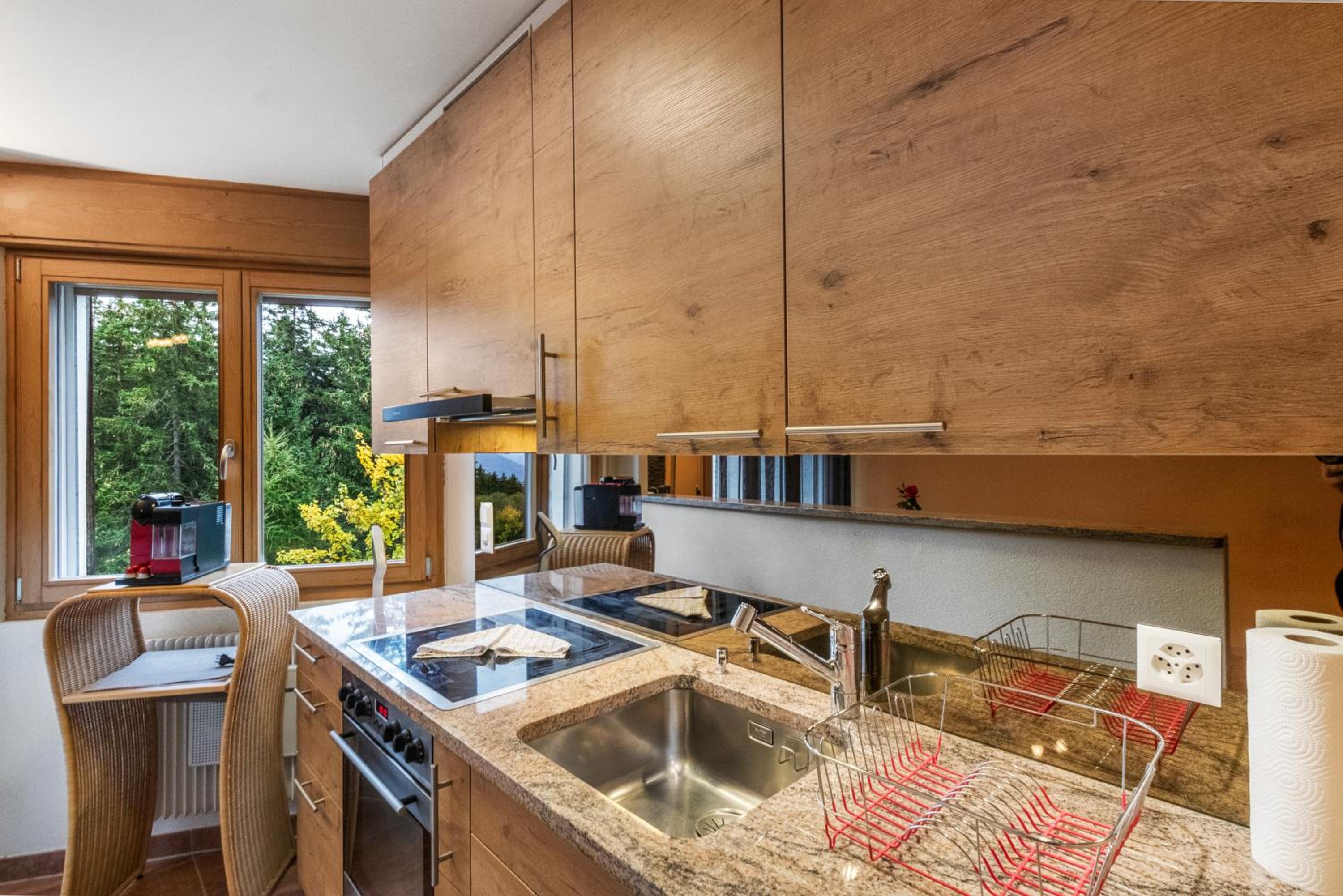 Chaleureux studio avec vue sur les montagnes