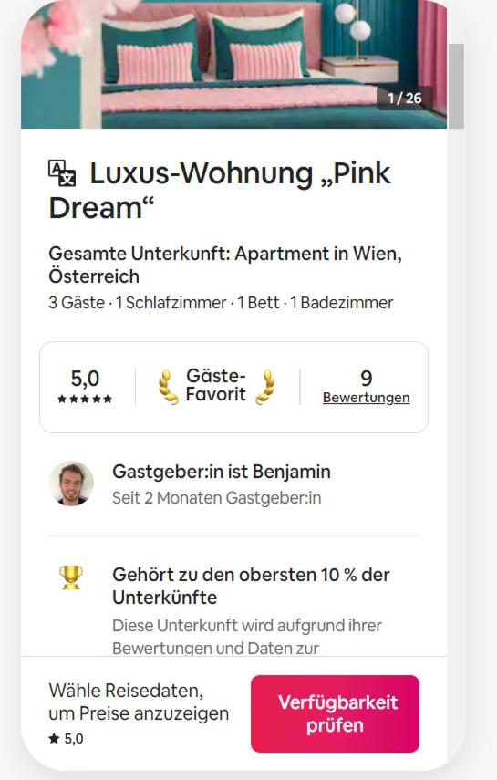 Luxus Apartment-Pink Dream