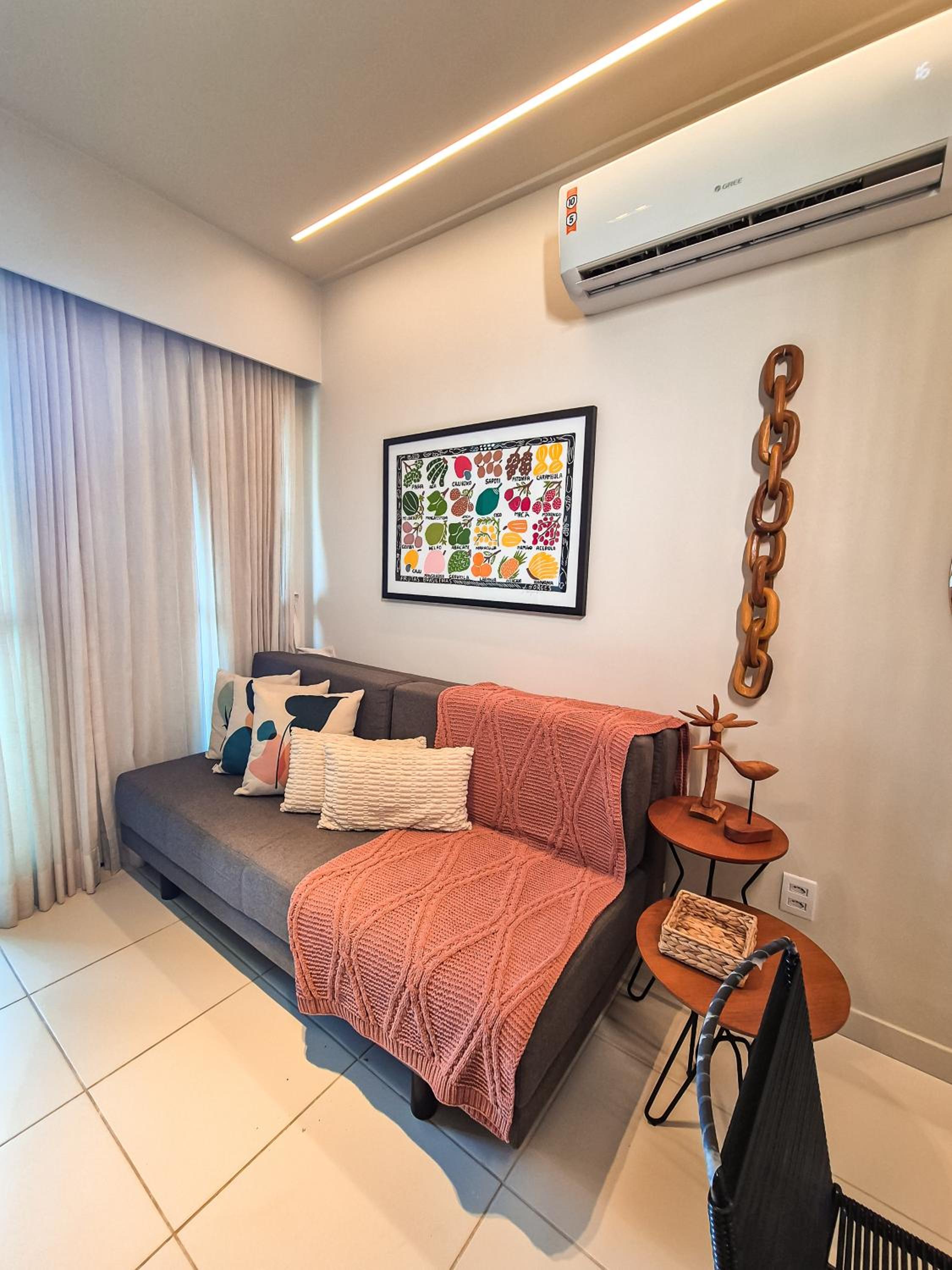 Flat Luxo Oasis do Mana 350m da praia, Polo Aquático-2Qts, 2Gar