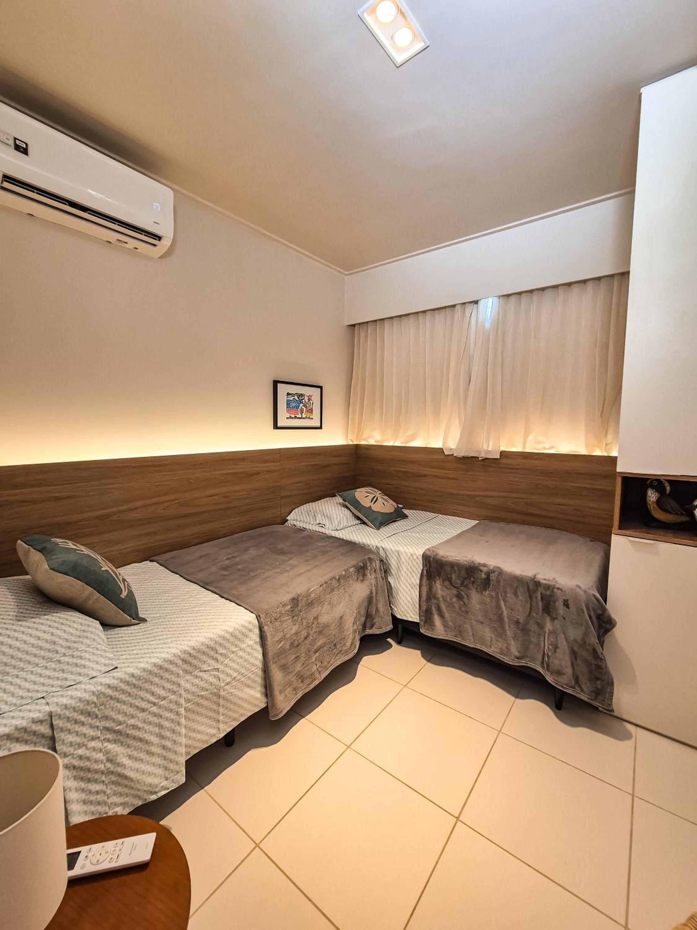 Flat Luxo Oasis do Mana 350m da praia, Polo Aquático-2Qts, 2Gar