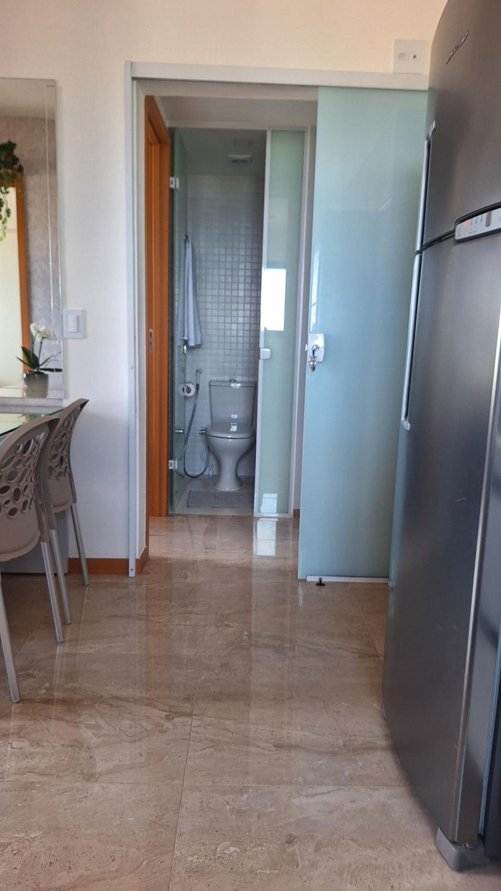 Apartamento Quarto e Sala, varanda, vista mar com infraestrutura