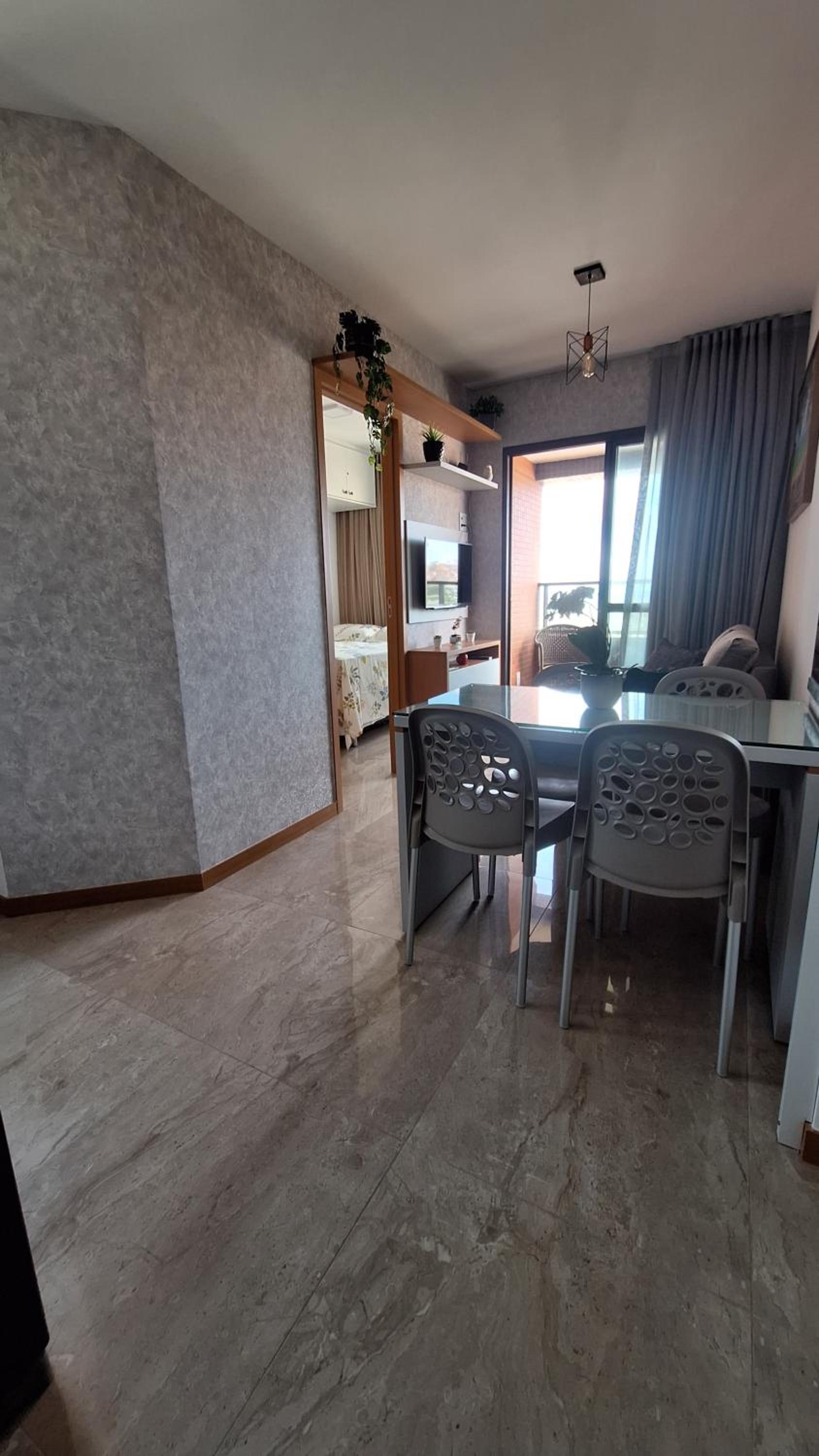 Apartamento Quarto e Sala, varanda, vista mar com infraestrutura