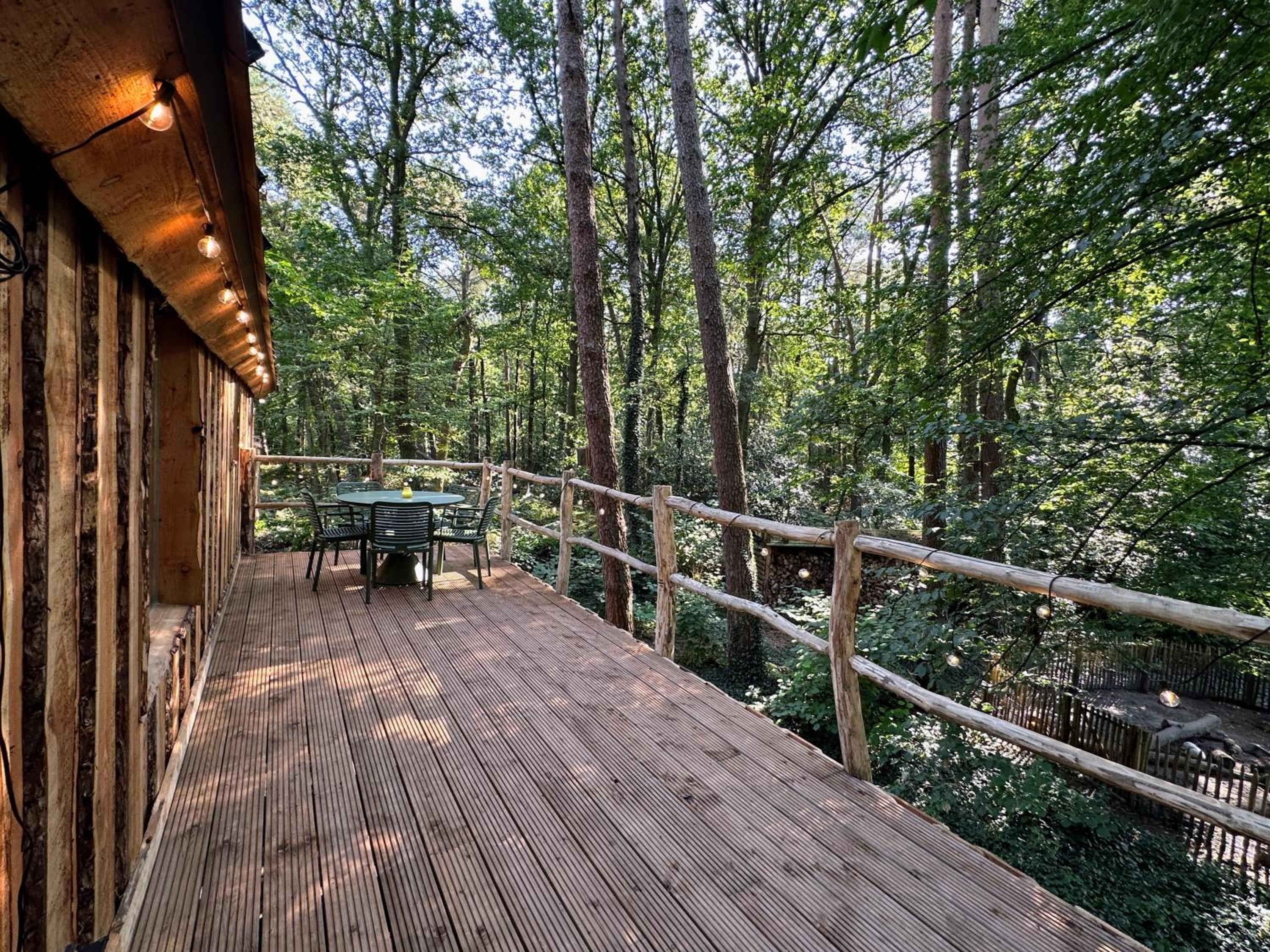 Unieke boomhutten met hot tub door Bed en Boshuisjes