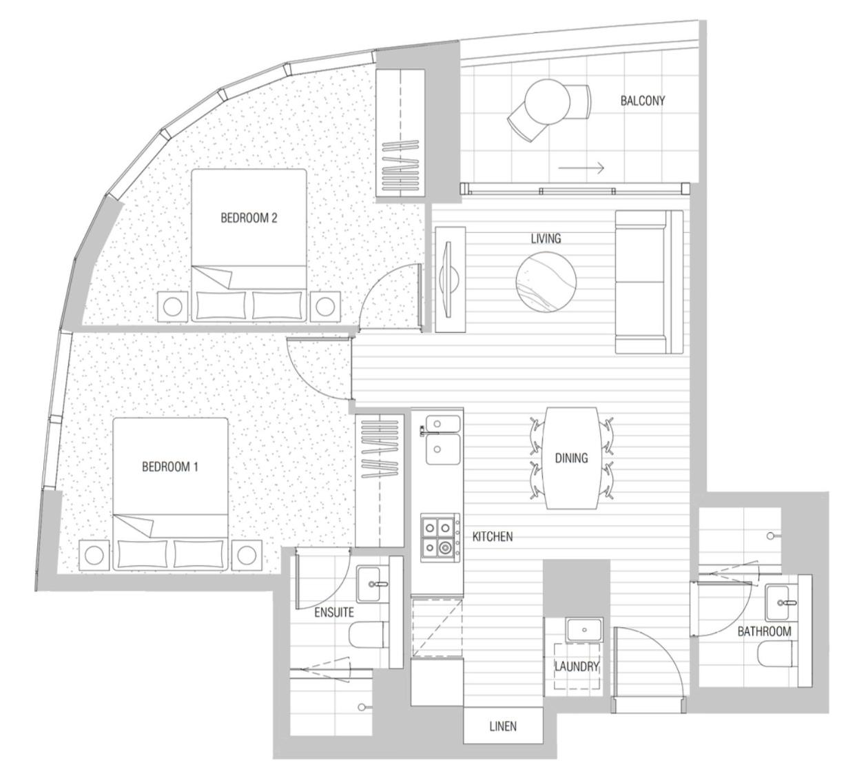 811D High rise 2BR Apt with City view Free parking