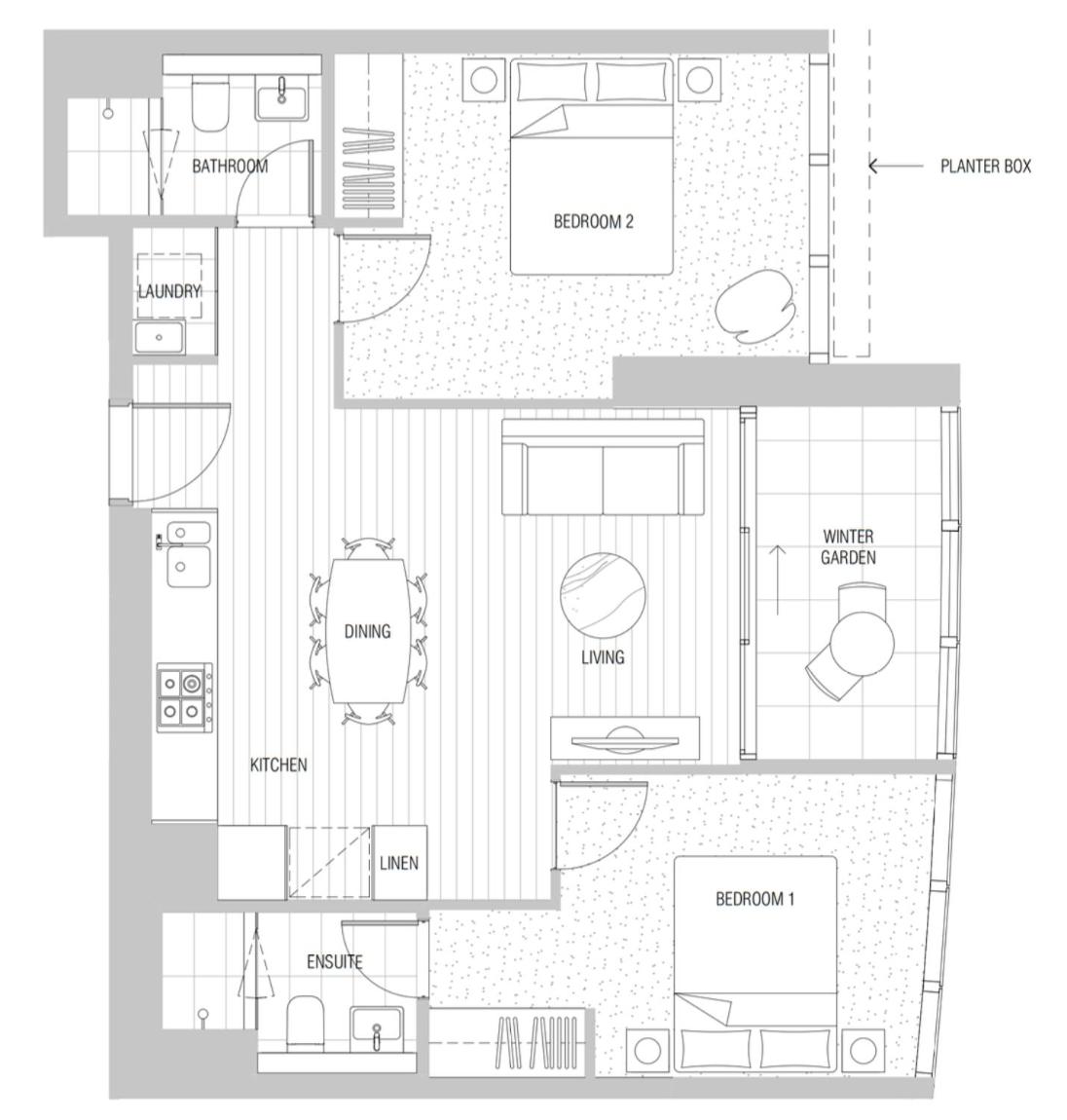 54D Chic 2Bedroom near Yarra River, City View with Free Parking