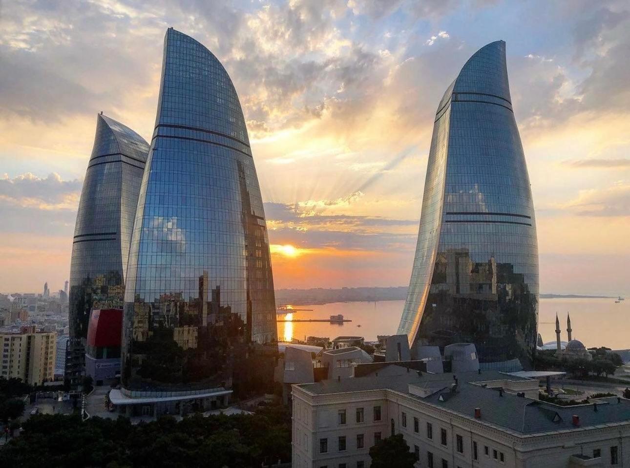 Cozy apartment flame towers view
