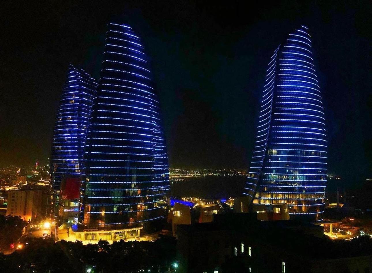 Cozy apartment flame towers view