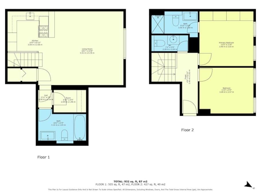 Trendy Split-Level Two-Bedroom Flat