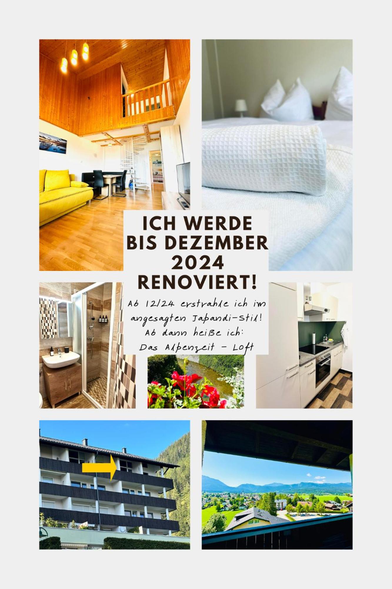Das Alpenzeit Loft mit Balkon und Grimmingblick