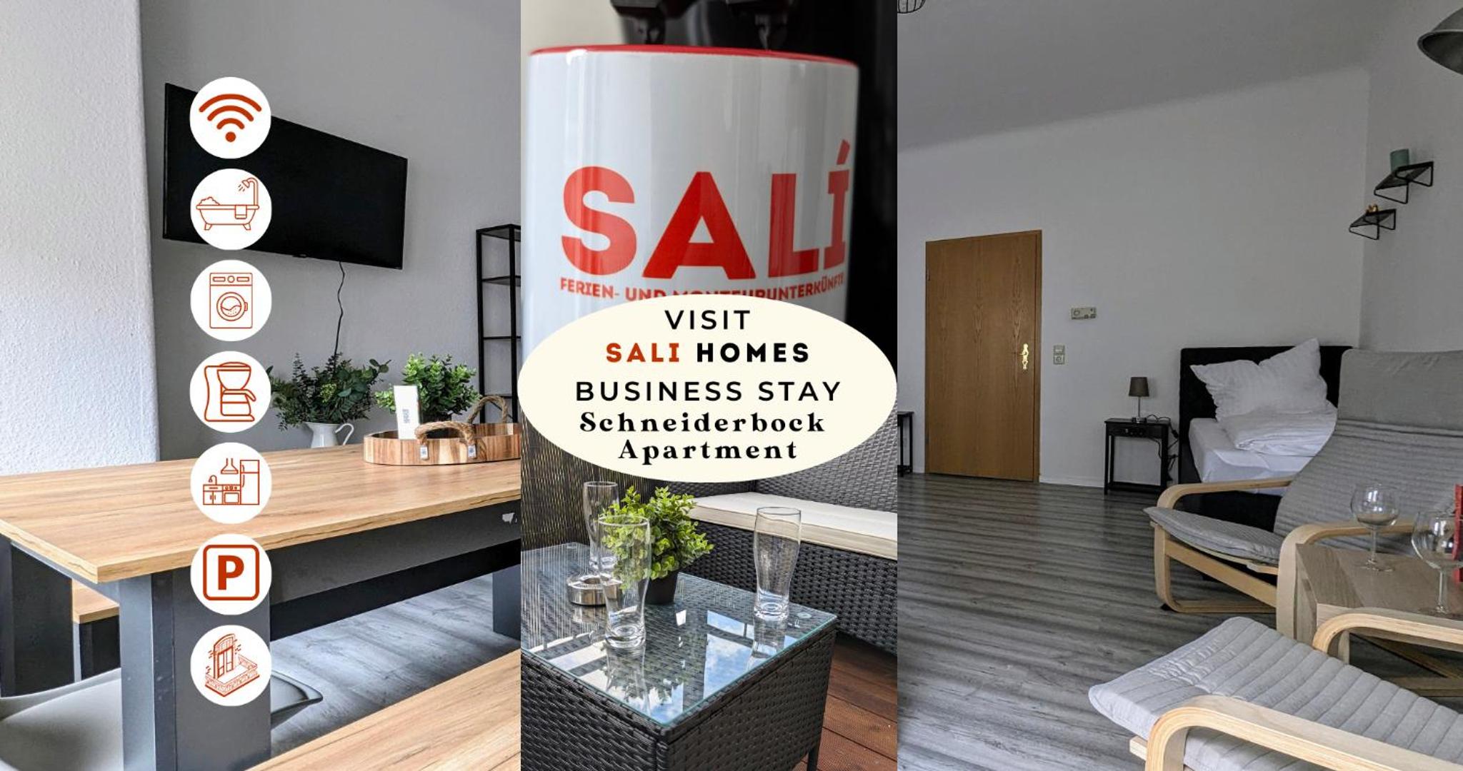 Sali-Homes Boarding Haus Monteur-Wohnungen Balkon Vollküche Autobahnähe