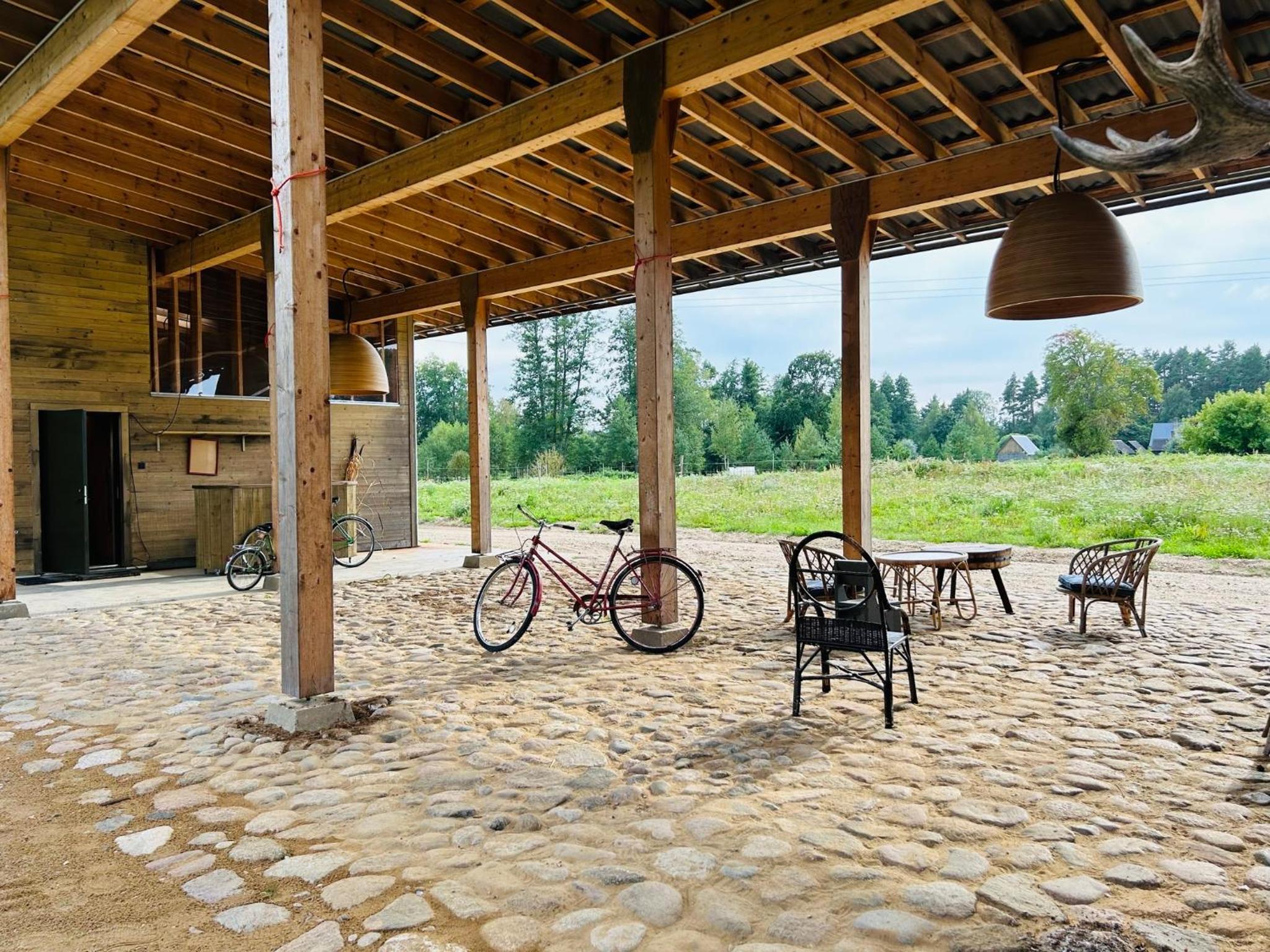 A country house with horses
