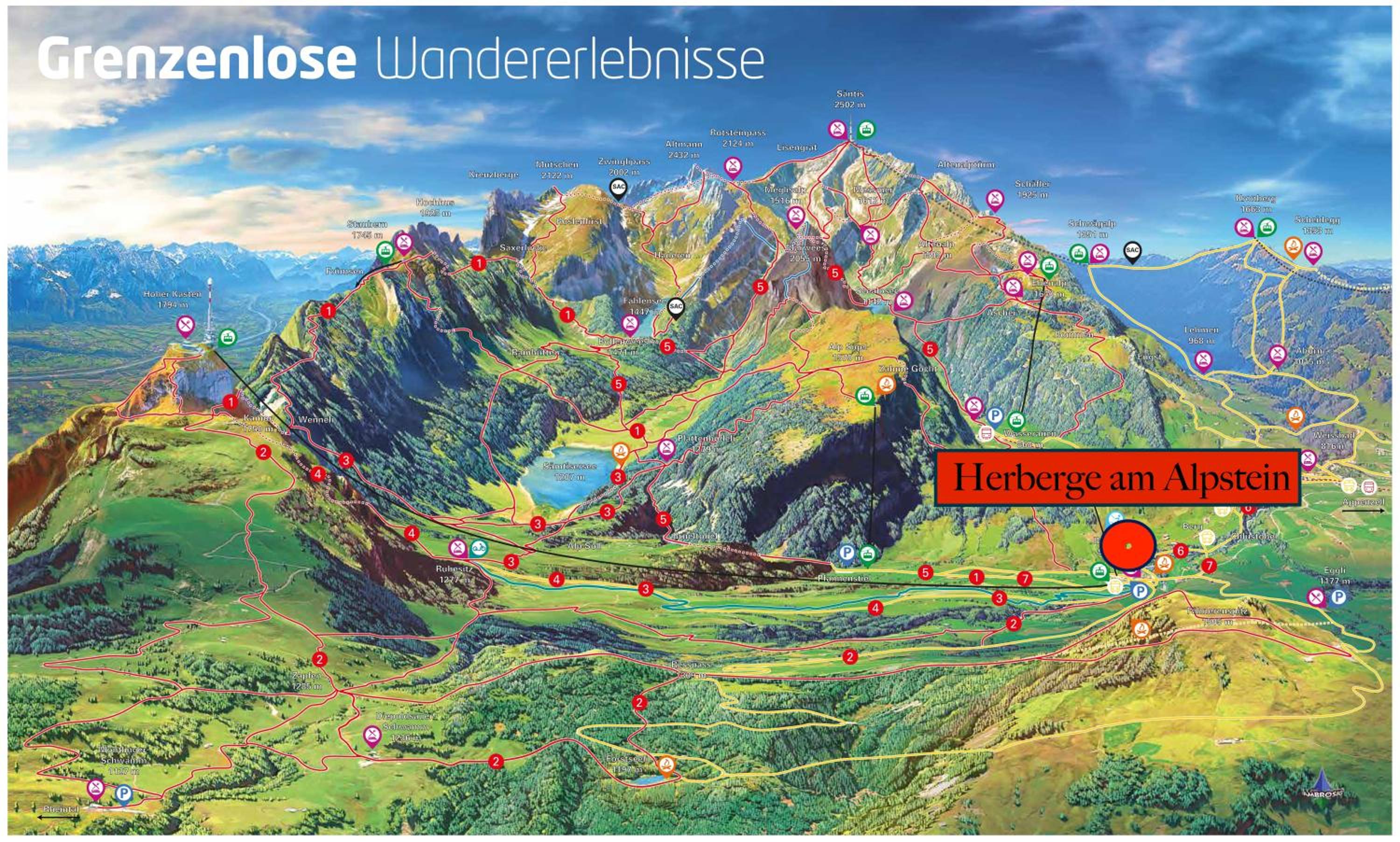 Familien-Chalet am Alpstein für Gruppen bis 12 Personen und Familien, Appenzell Premium Privatunterkunft im Ski- und Wandergebiet Hoher Kasten