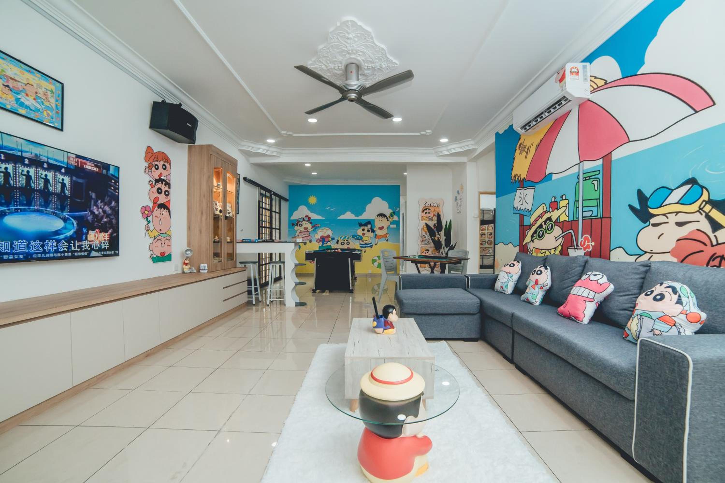 ShinChan Chill 14pax Landed Homestay Pooltable KTV BBQ Bukit Indah