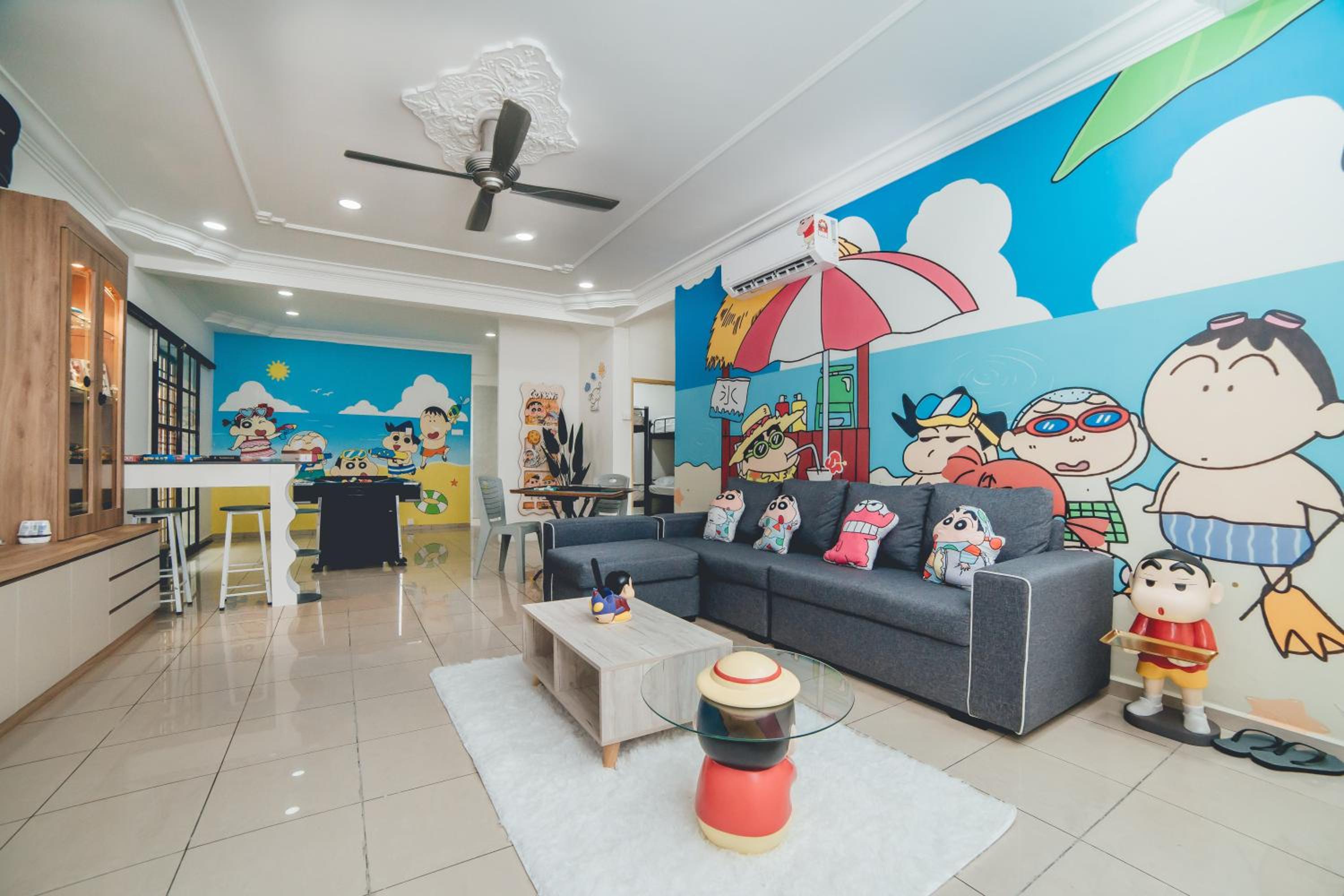 ShinChan Chill 14pax Landed Homestay Pooltable KTV BBQ Bukit Indah