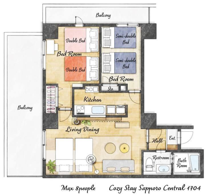 Cozy Stay Sapporo Central 1504 view 3