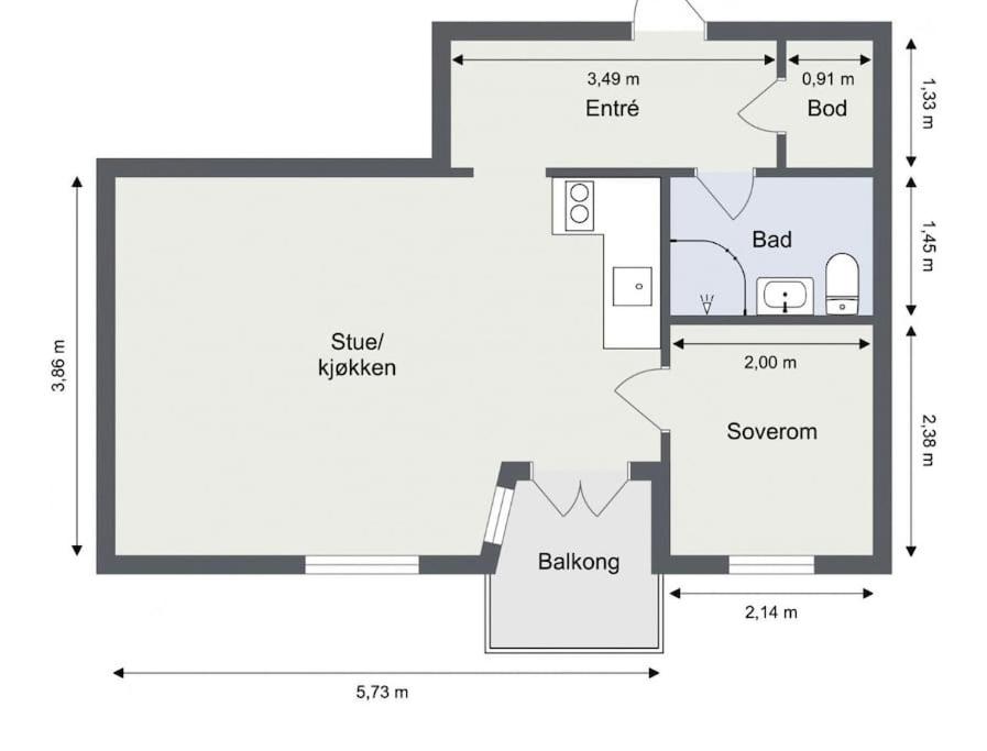 Lys & moderne oppusset 2-roms til leie på Bjølsen view 2