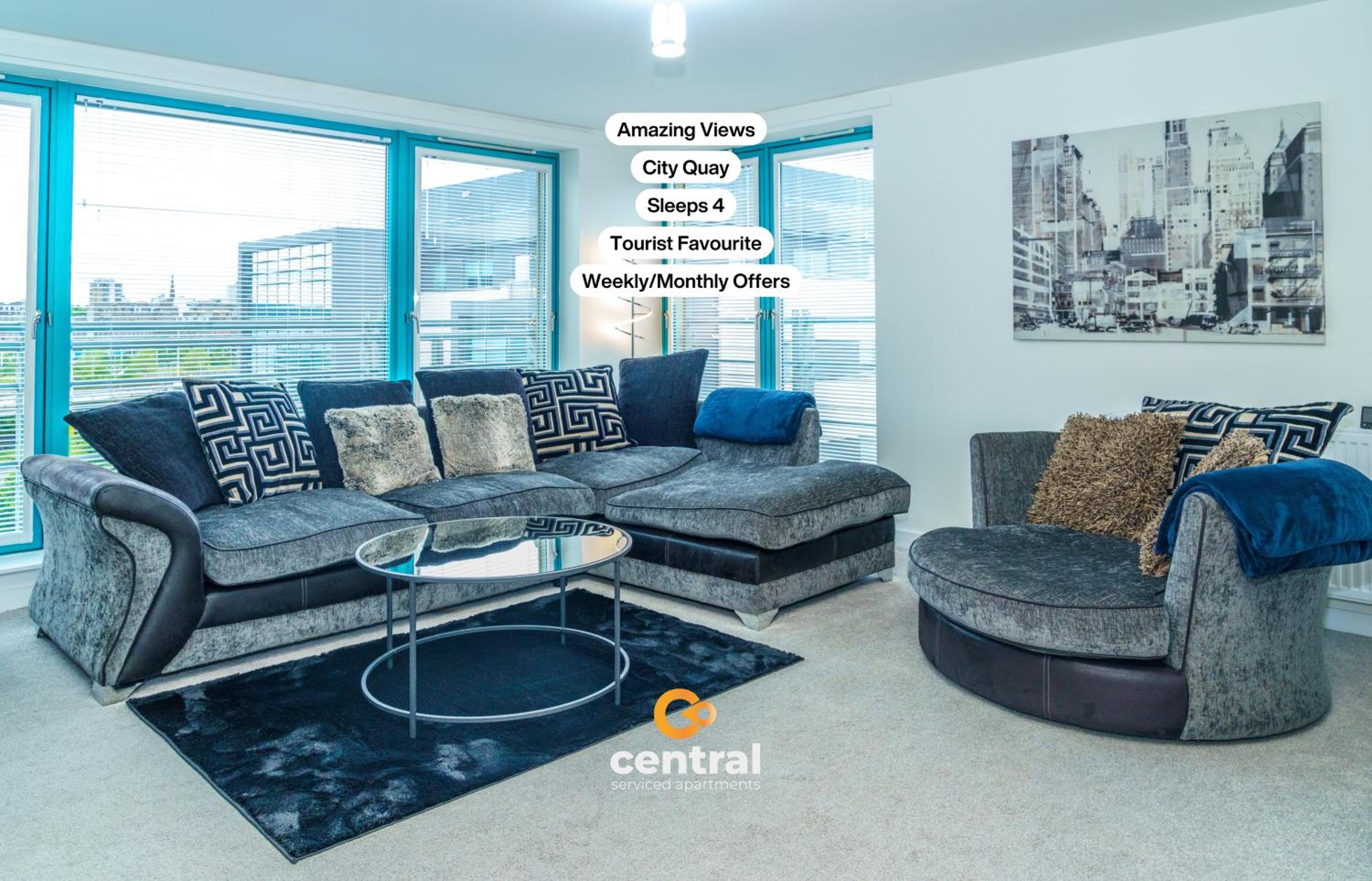City Quay by CENTRAL SERVICED APARTMENTS - 2 Bedrooms - City Quay Views - Walk Into Dundee City Centre - Walk Away From Bus & Train Station - Lift Access view 3