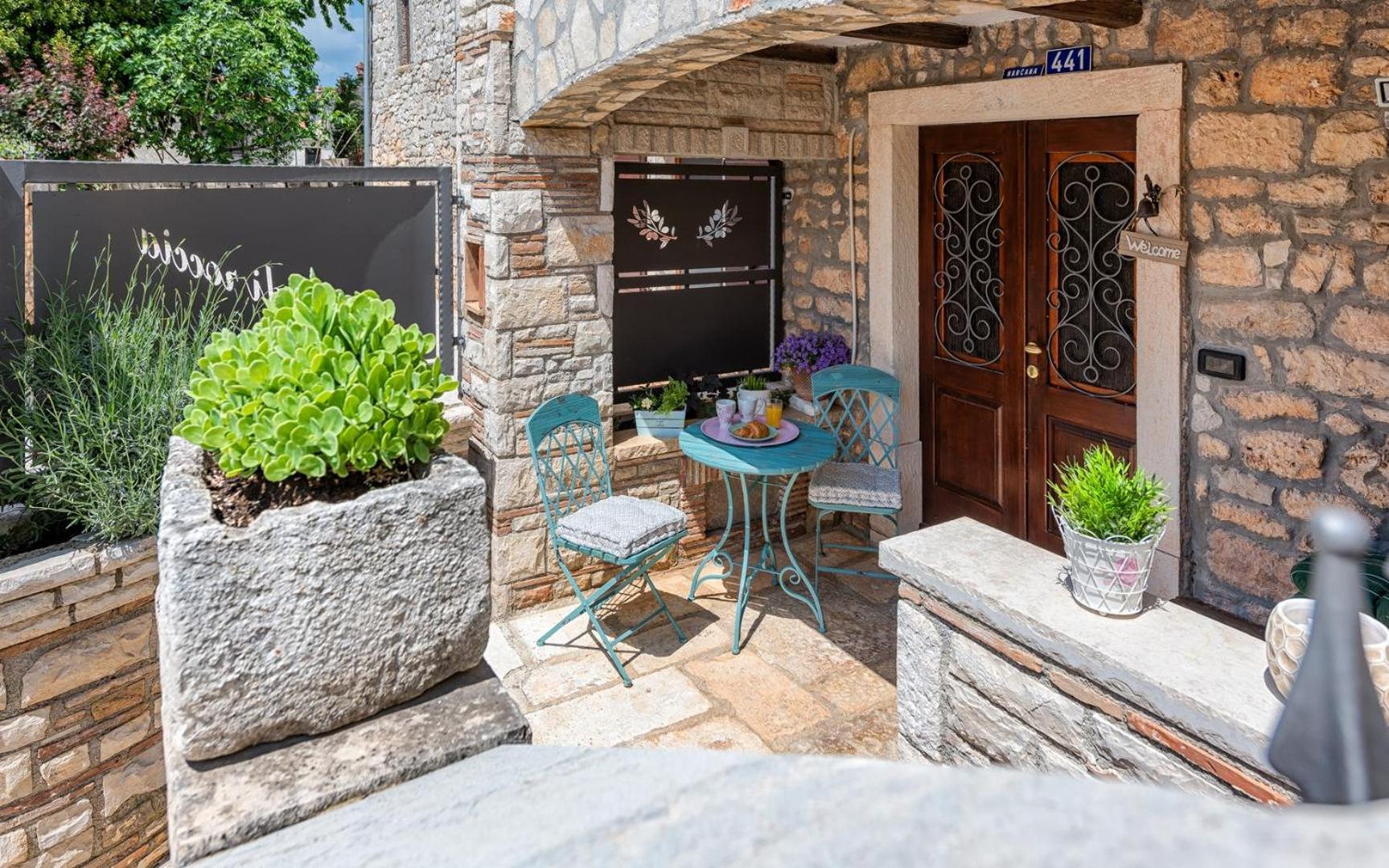 Rustic stone holiday house with pool view 3