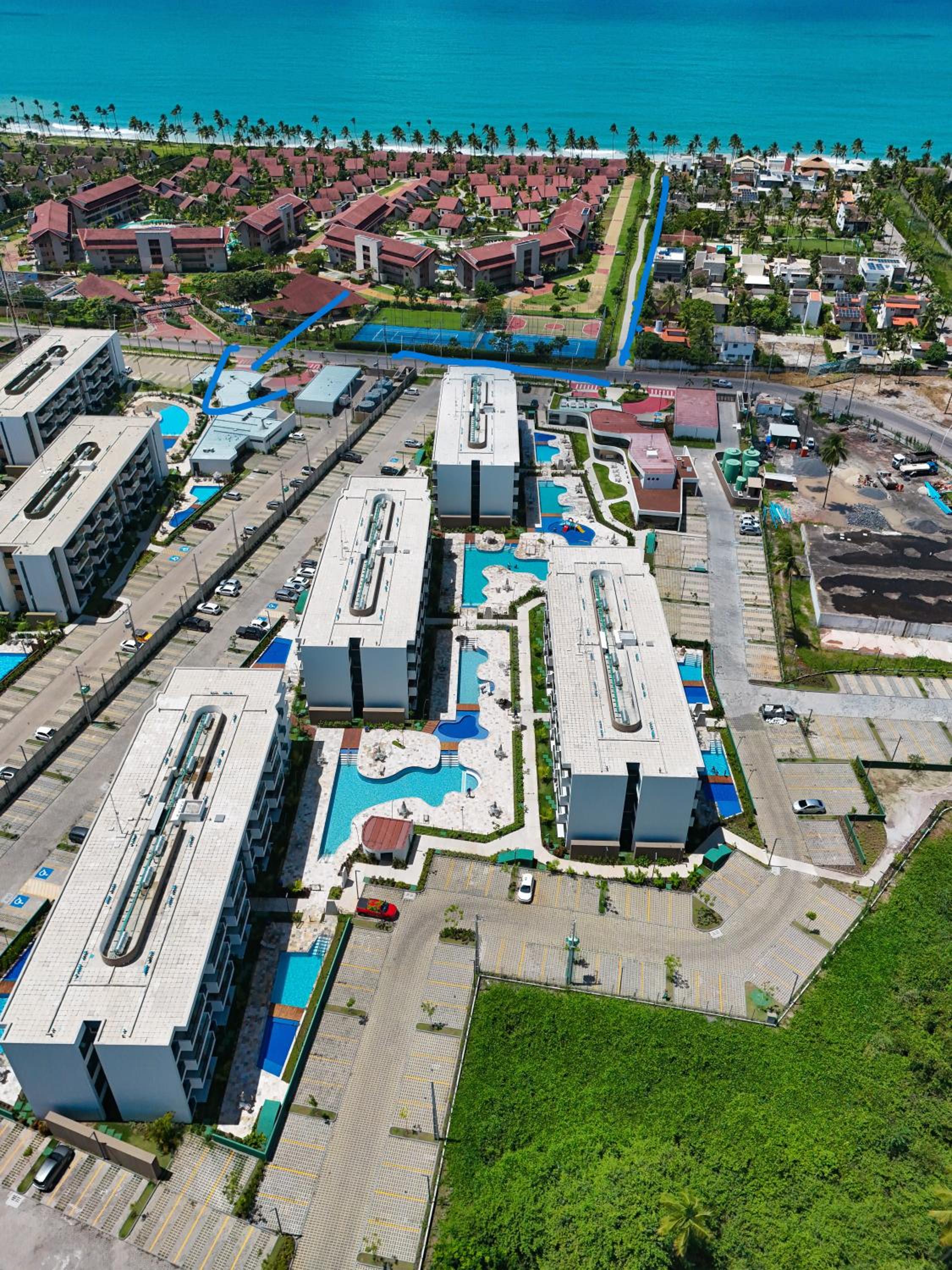 Flat Luxo Oasis do Mana 350m da praia, Polo Aquático-2Qts, 2Gar
