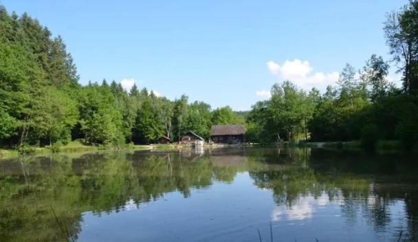 Rustikale Wanderhütte am Angelteich