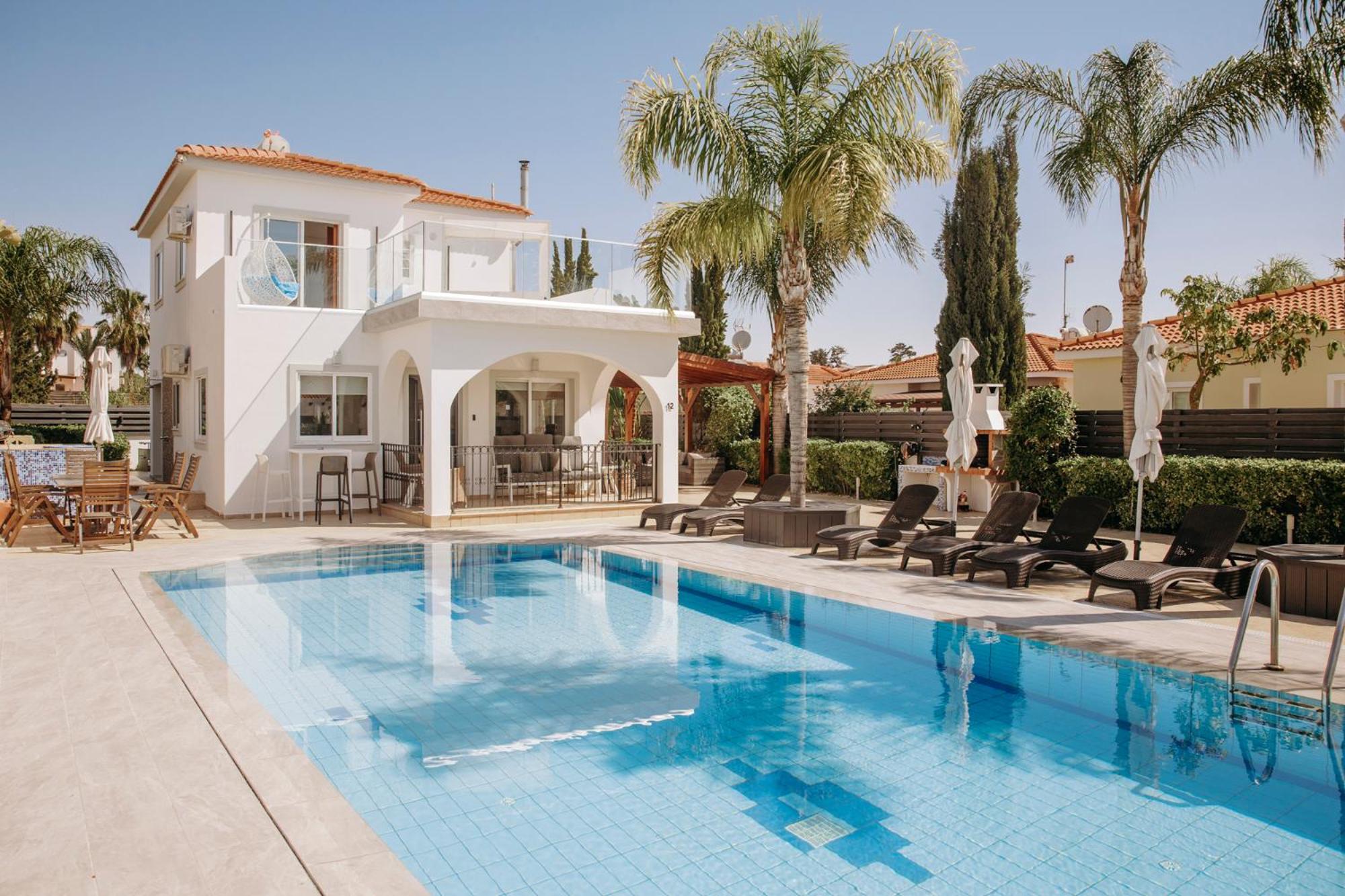 Sunset Villa private complex heated pool view 2