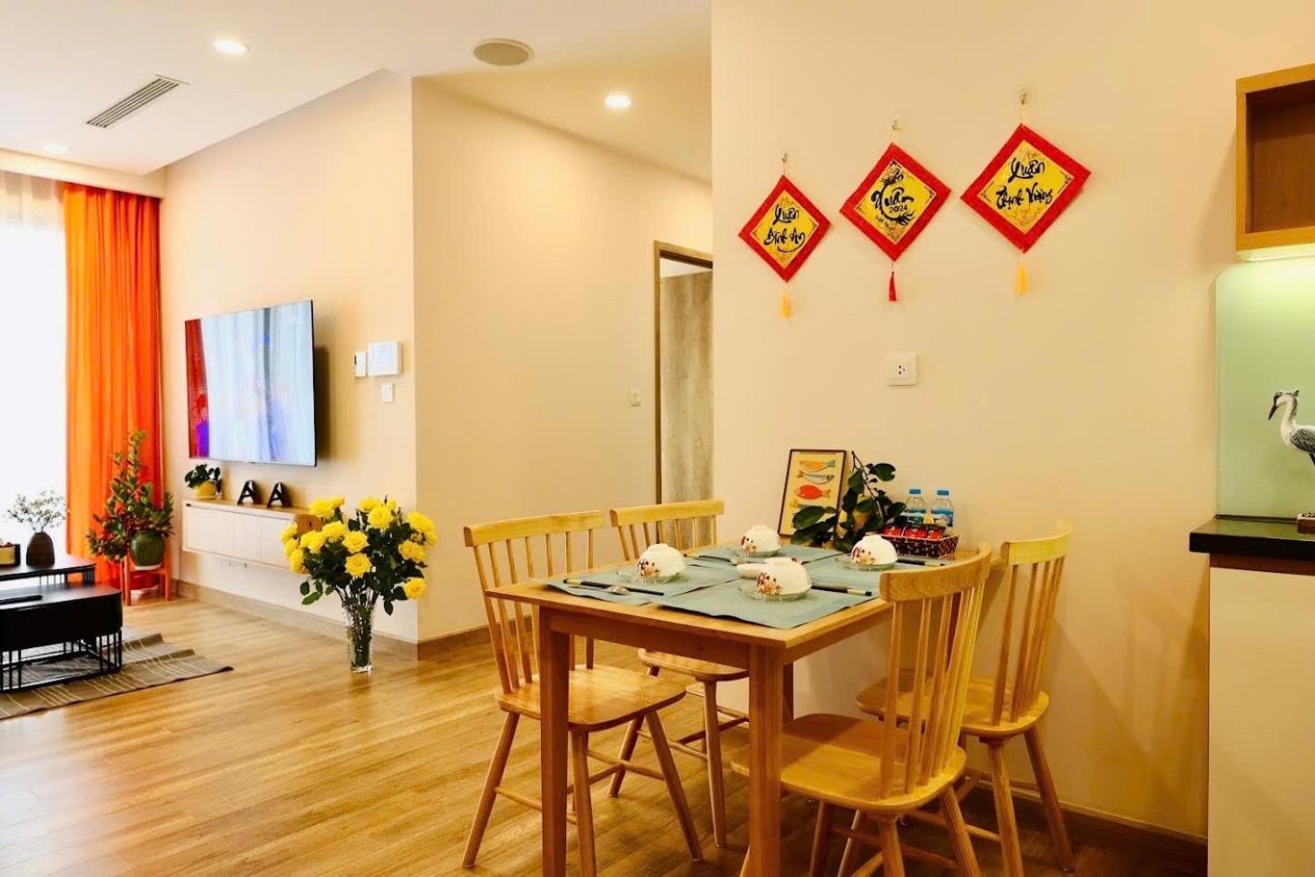 Haven Park Ecopark Homestay 2 phòng ngủ tầng cao view sông, có bồn tắm