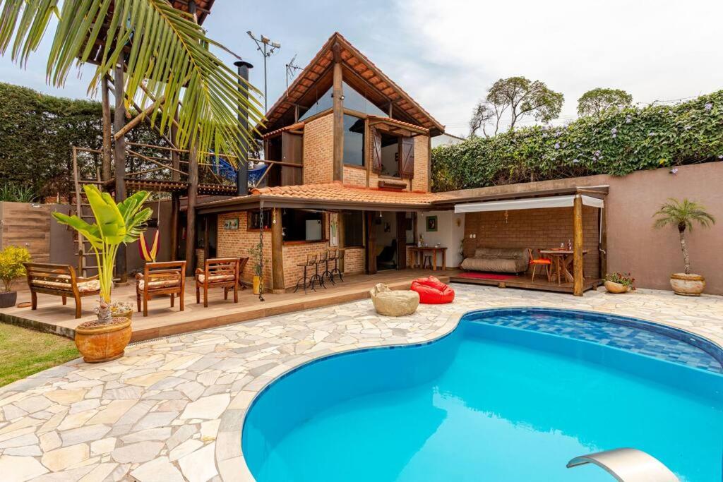 Casa de Hospedes Chalé Rustico com Banheira e Piscina Privativa a 1h de SP Espaço Totalmente Privativo