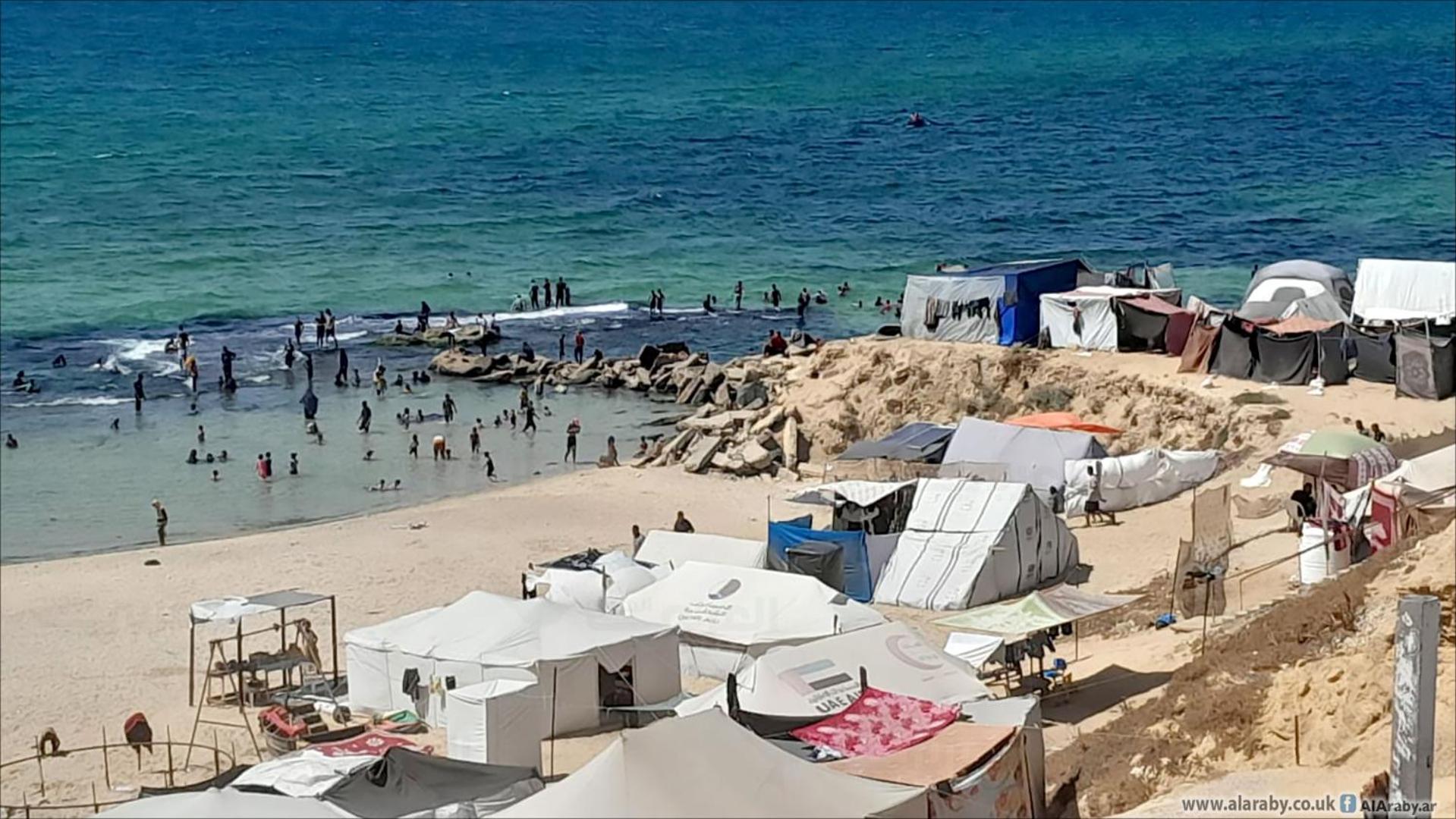 Beachfront Tents in Gaza-Palestine