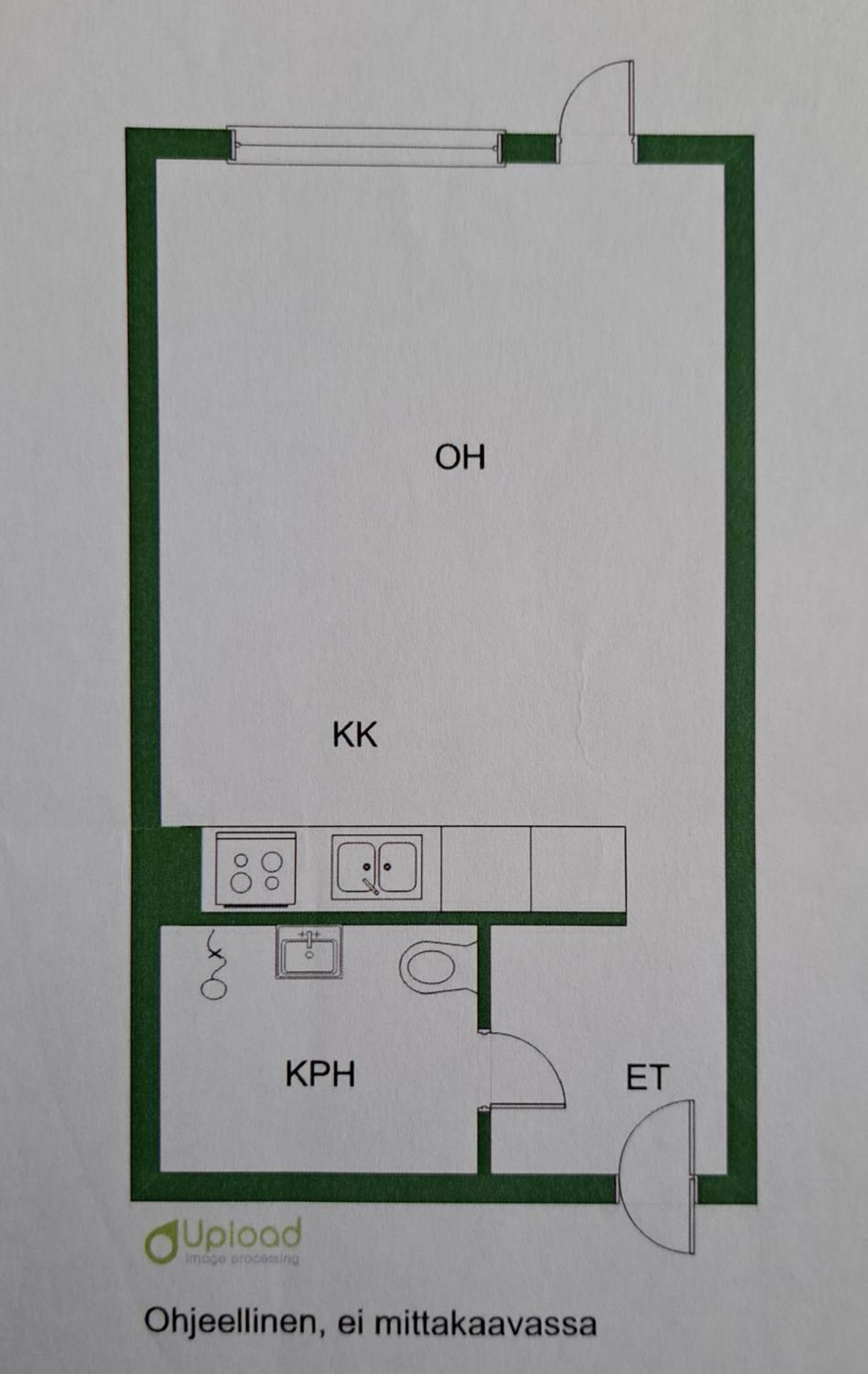Yksiö Louhelan aseman lähellä