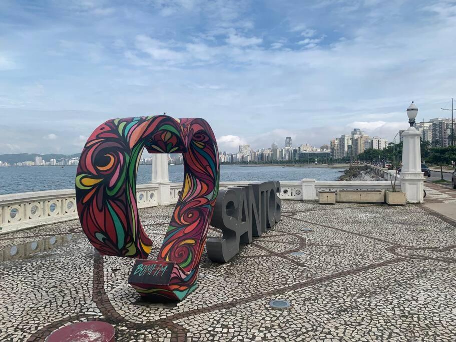 Apto32-Encantador -2 quartos- em Santos-SP com ar condicionado