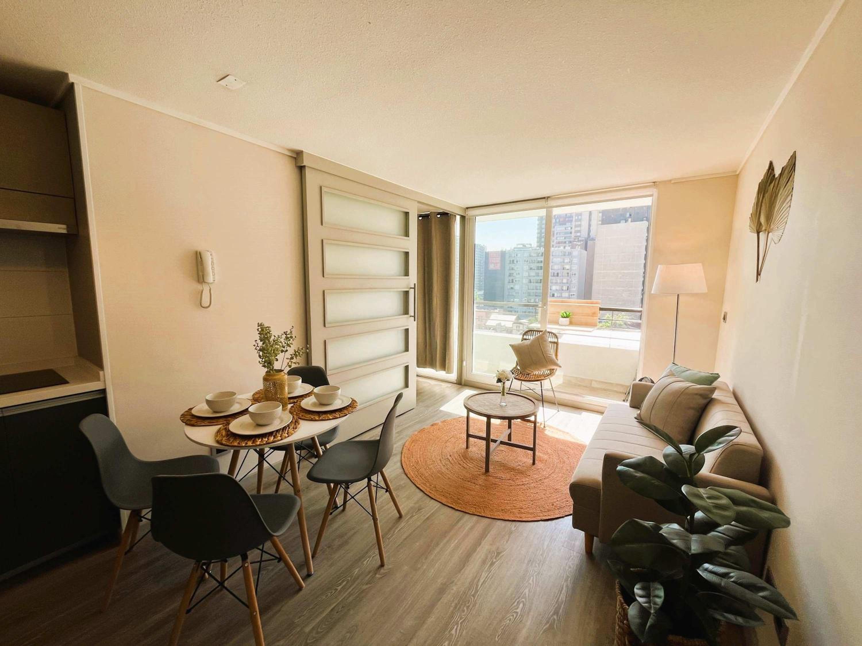 HOM I Wifi con Estacionamiento, Aire Acondicionado, Gimnasio y Piscina b309