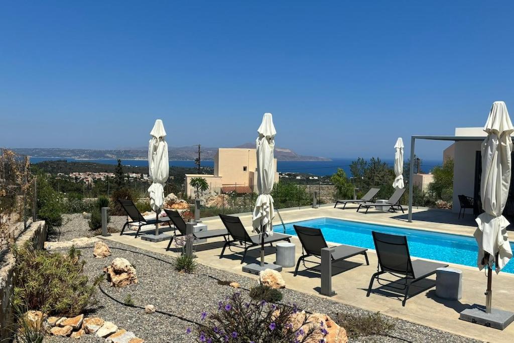 STUNNING MOUNTAIN AND SEA VIEW VILLA ELENI IN VAMOS