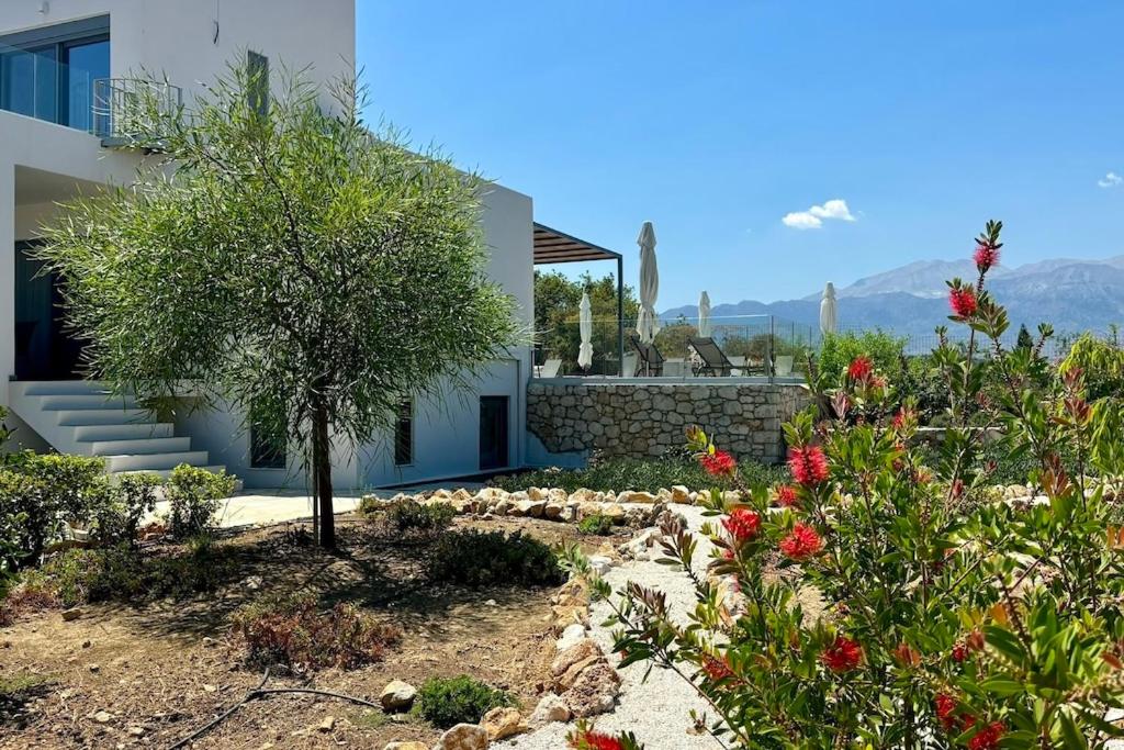 STUNNING MOUNTAIN AND SEA VIEW VILLA ELENI IN VAMOS
