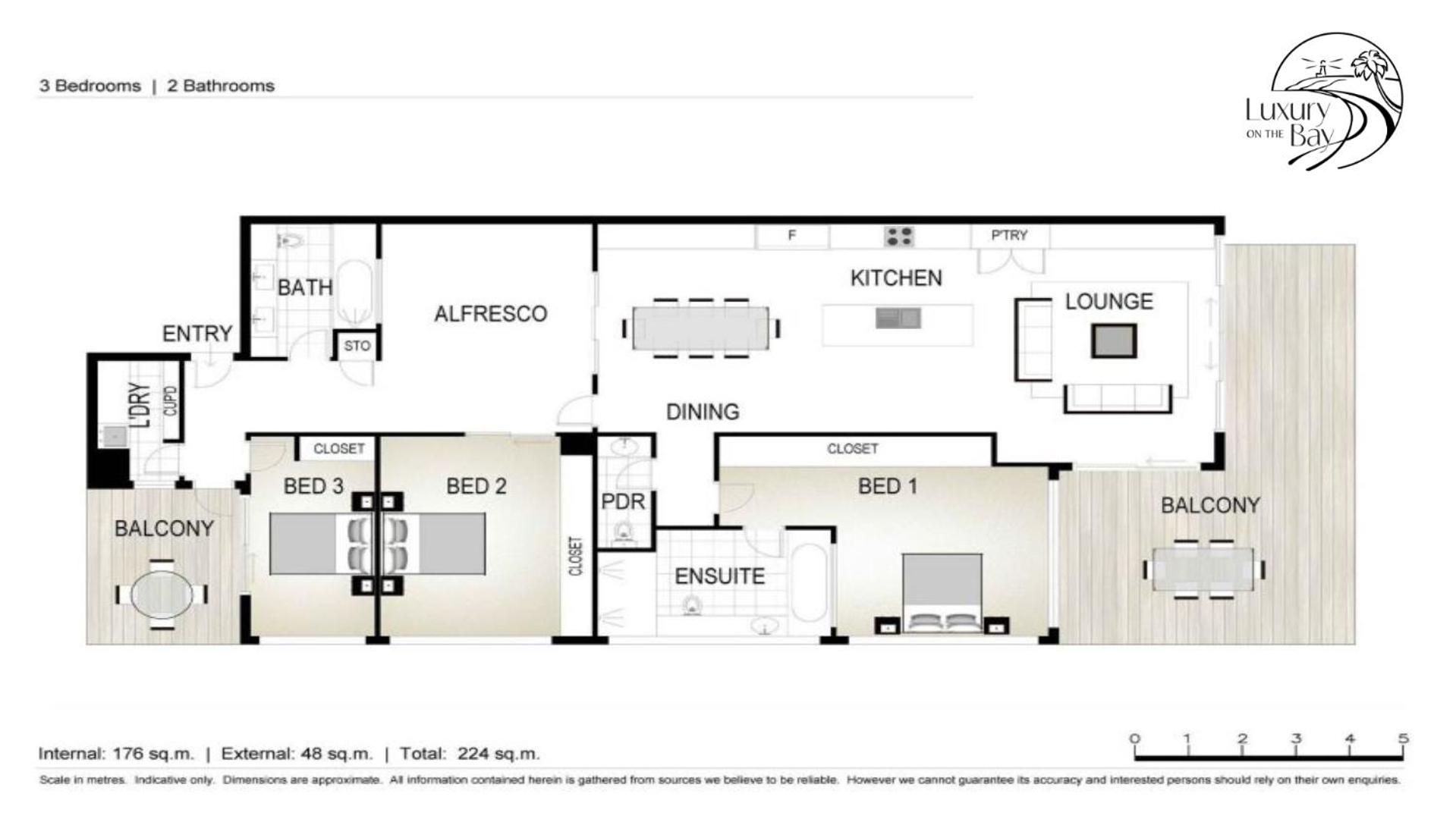 Luxury On The Bay - 2 x 3 bedroom apartments