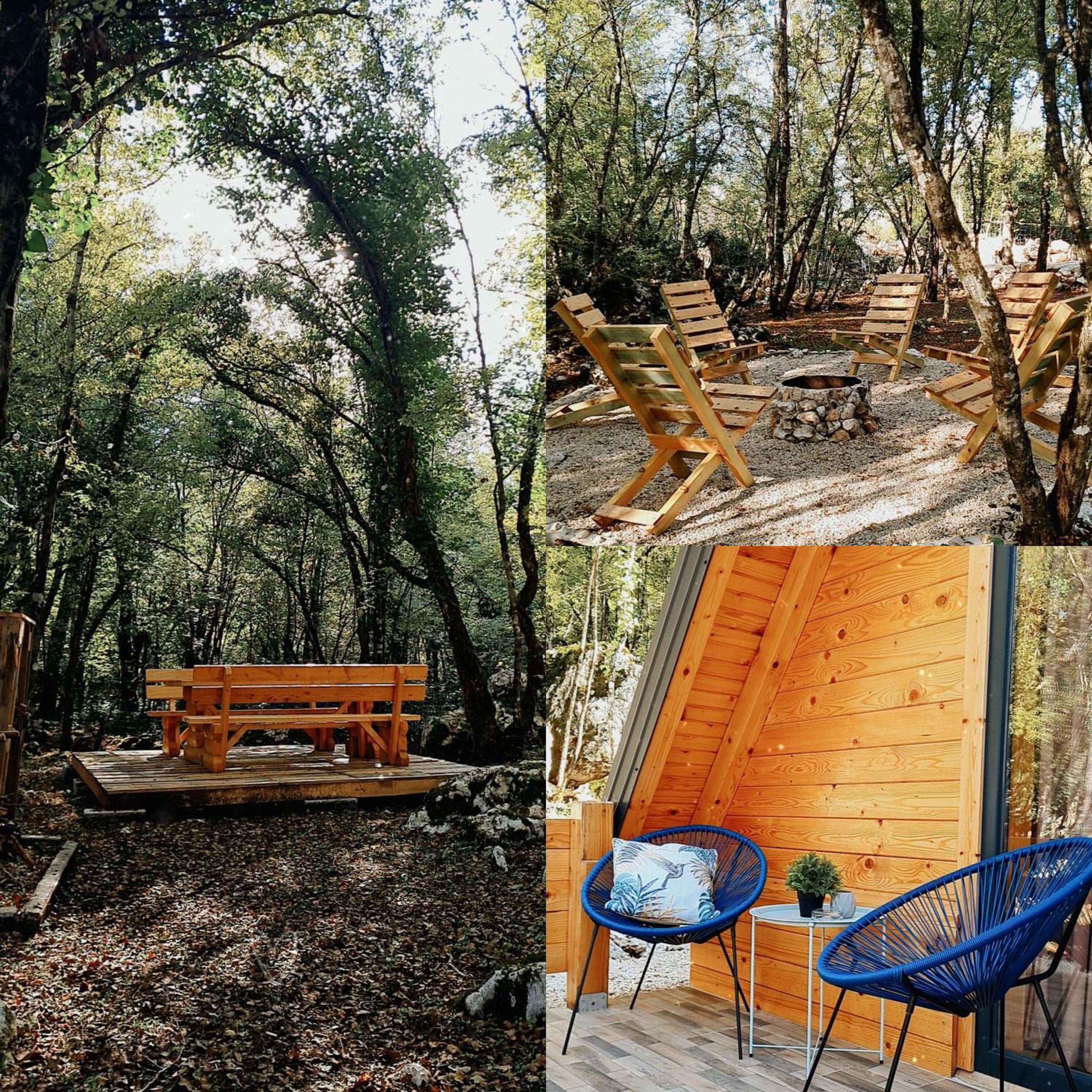 Woodland paradise Charming wooden houses in stone