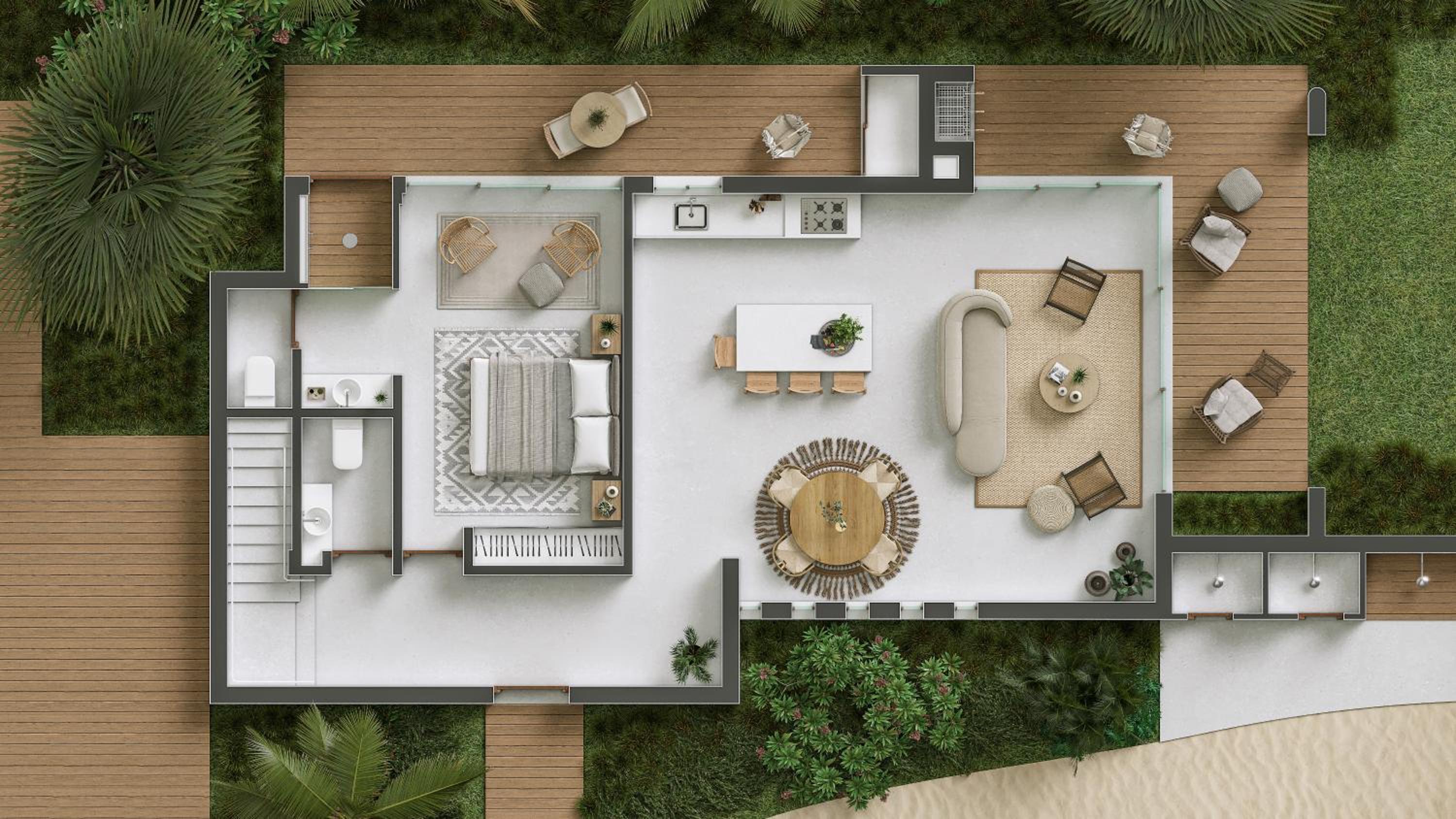 Condominio de Villa com quartos ou villas en aluguel : Kite Villas - 3 villas (Cajueiro, Carnauba e Beija Flor)