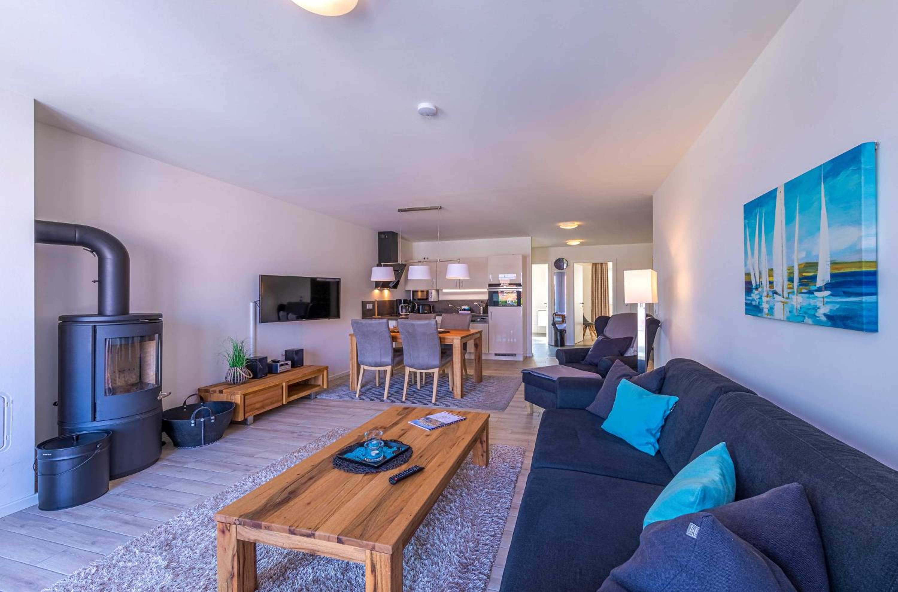 Möwe - Apartment in der Hafenresidenz mit Balkon & Wellness