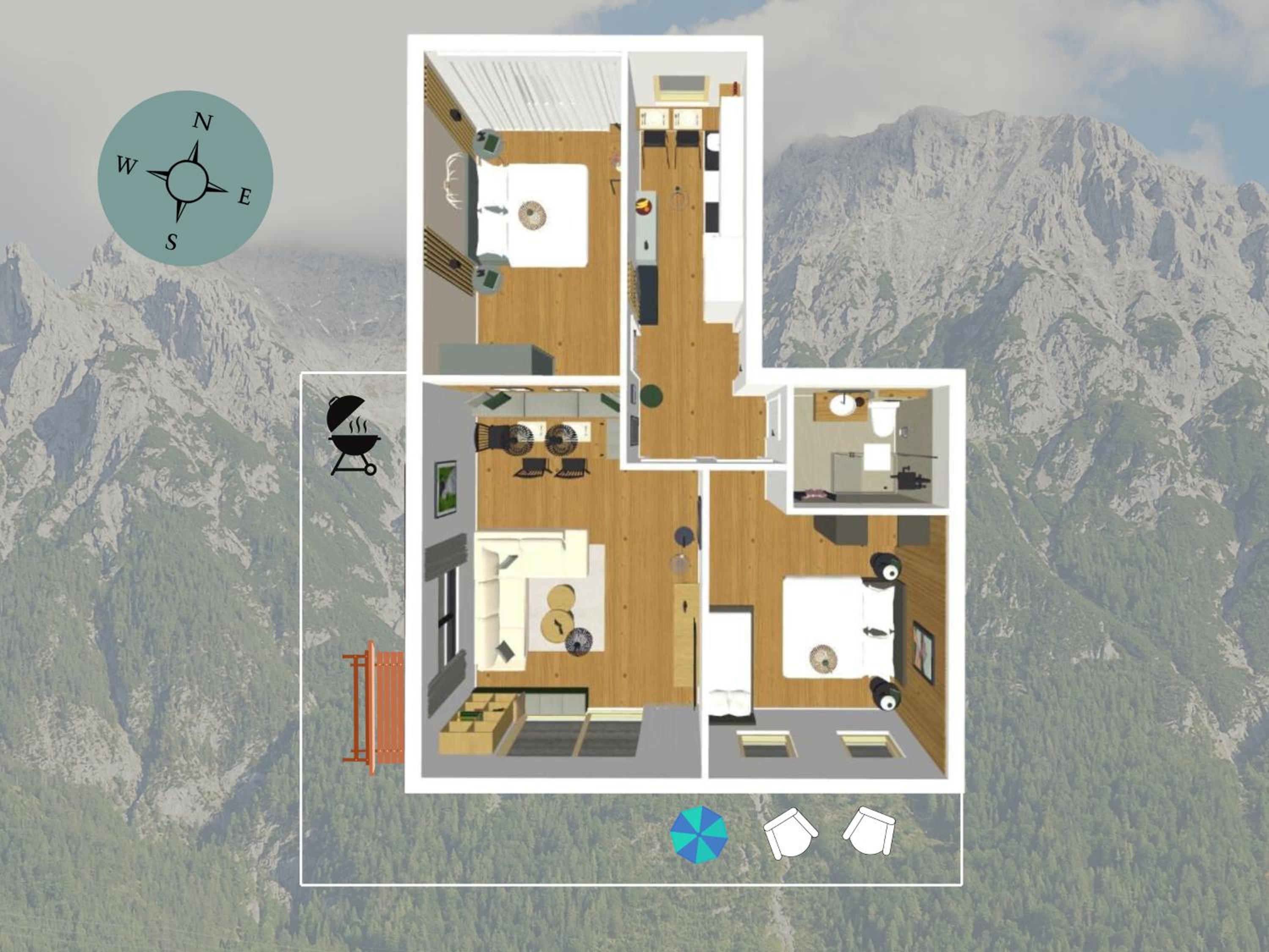 Die Karwendelsuite - 5 Sterne FeWo mit bestem Bergblick, zentrumsnah & ruhig gelegen, familienfreundlich