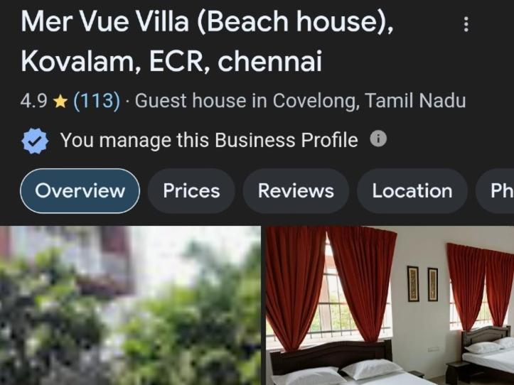 Mer Vue Villa, Kovalam, ECR, Chennai view 2