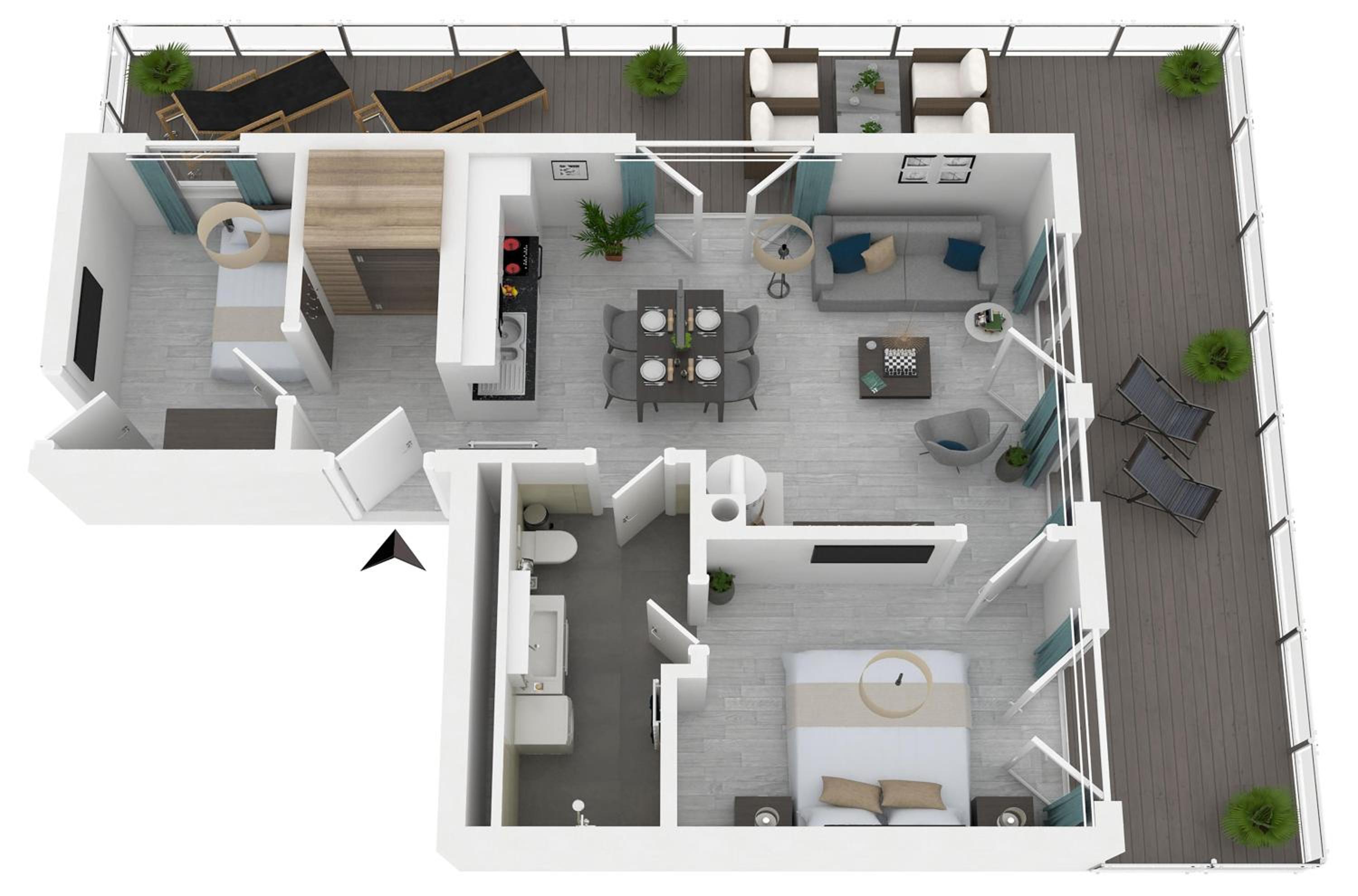 5 Sterne Ferienwohnung Stranddomizil mit Eckbalkon und Boddenblick
